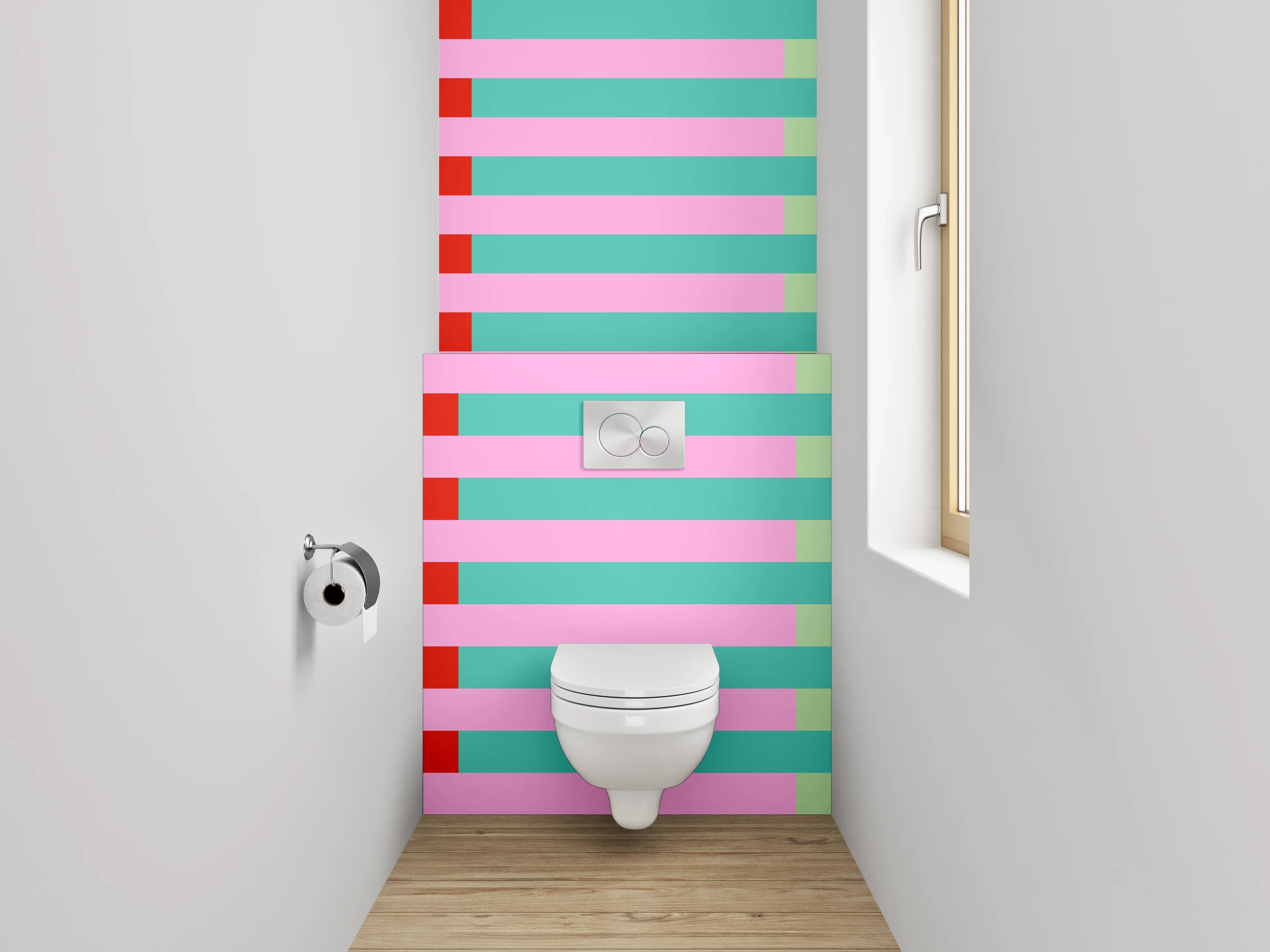 WC-Rückwand - Bunte Streifen Abstraktion modern