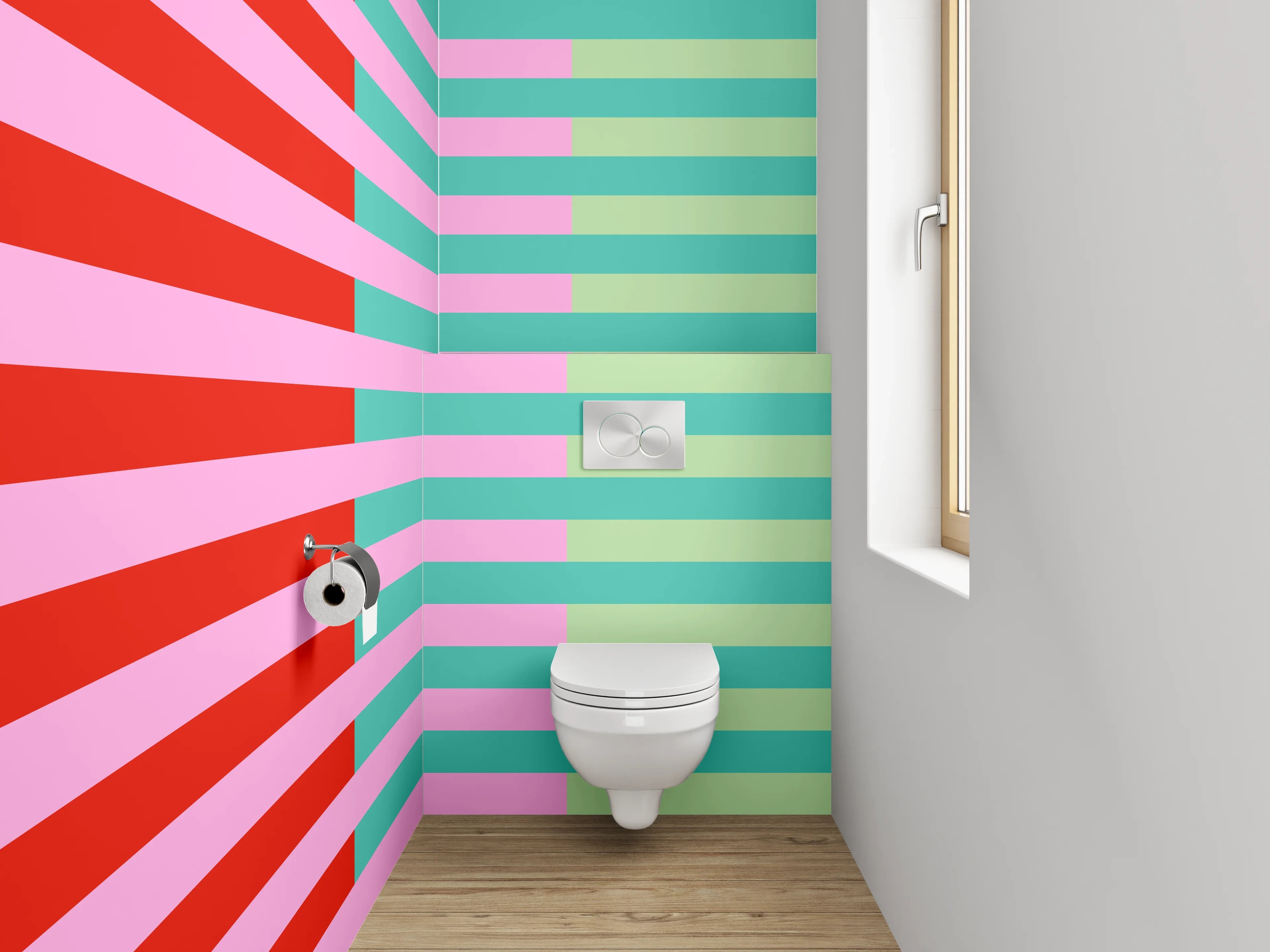 WC-Rückwand - Bunte Streifen Abstraktion modern
