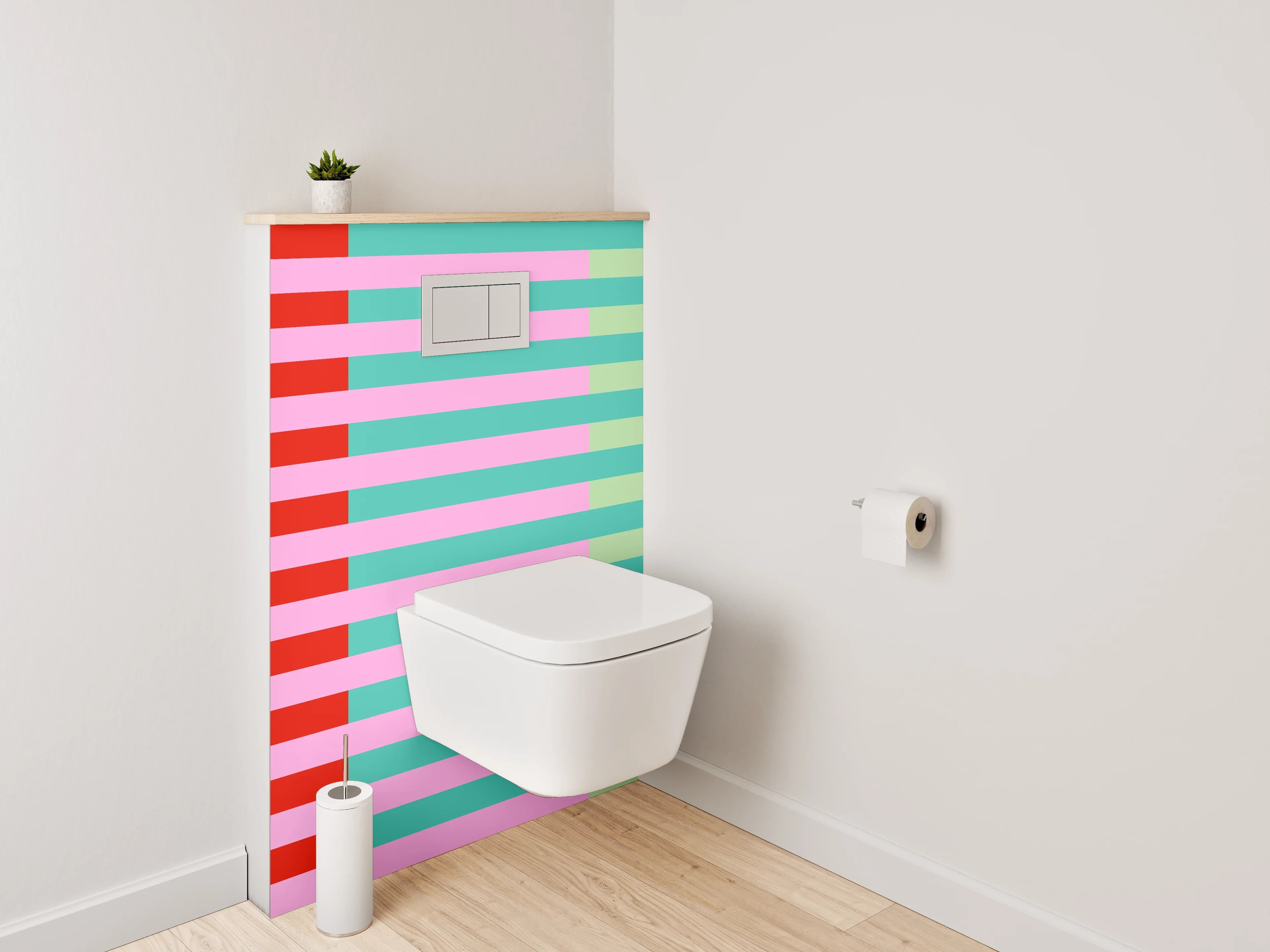 WC-Rückwand - Bunte Streifen Abstraktion modern