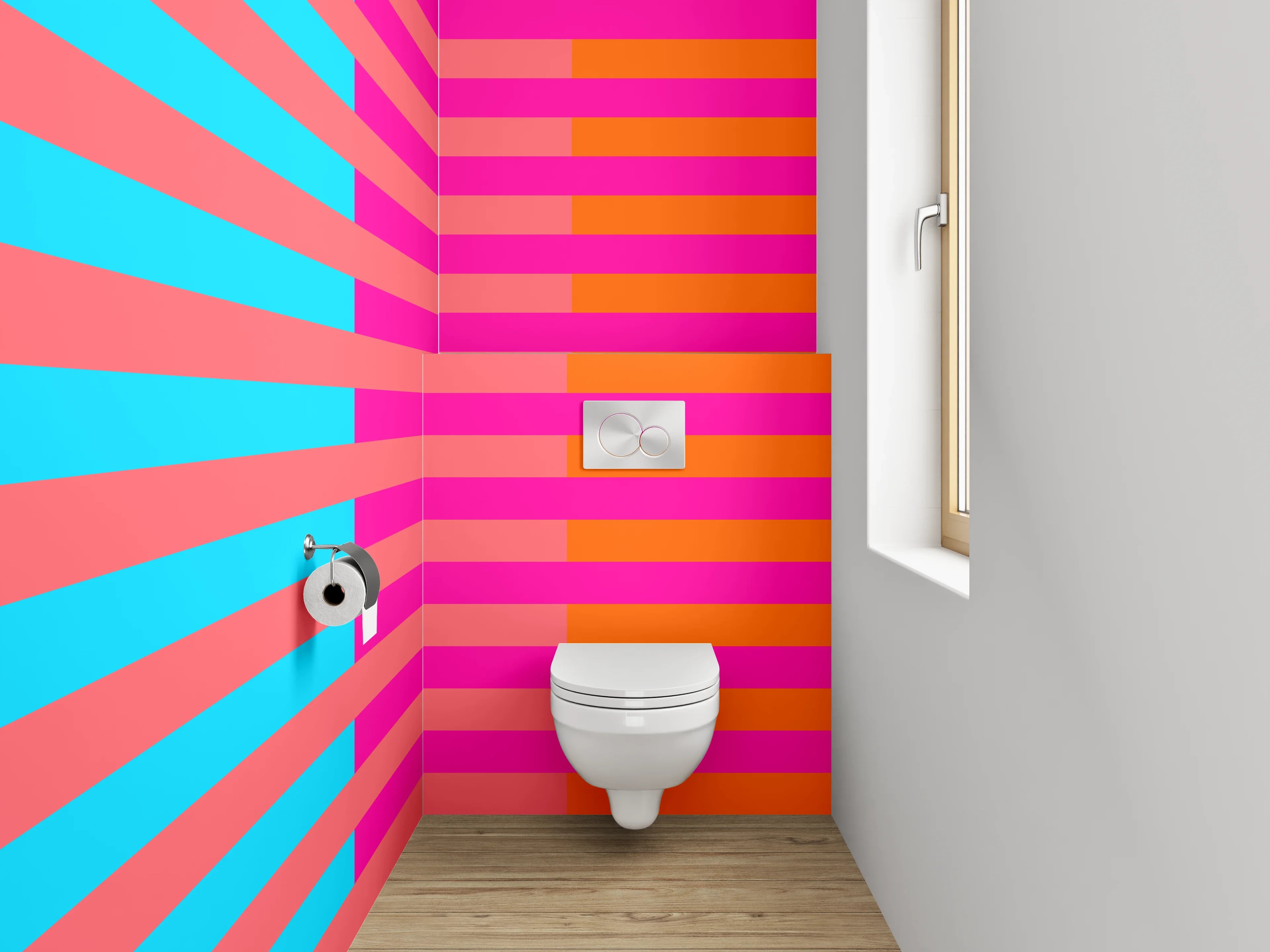 WC-Rückwand - Bunte Streifen Pop Art Muster