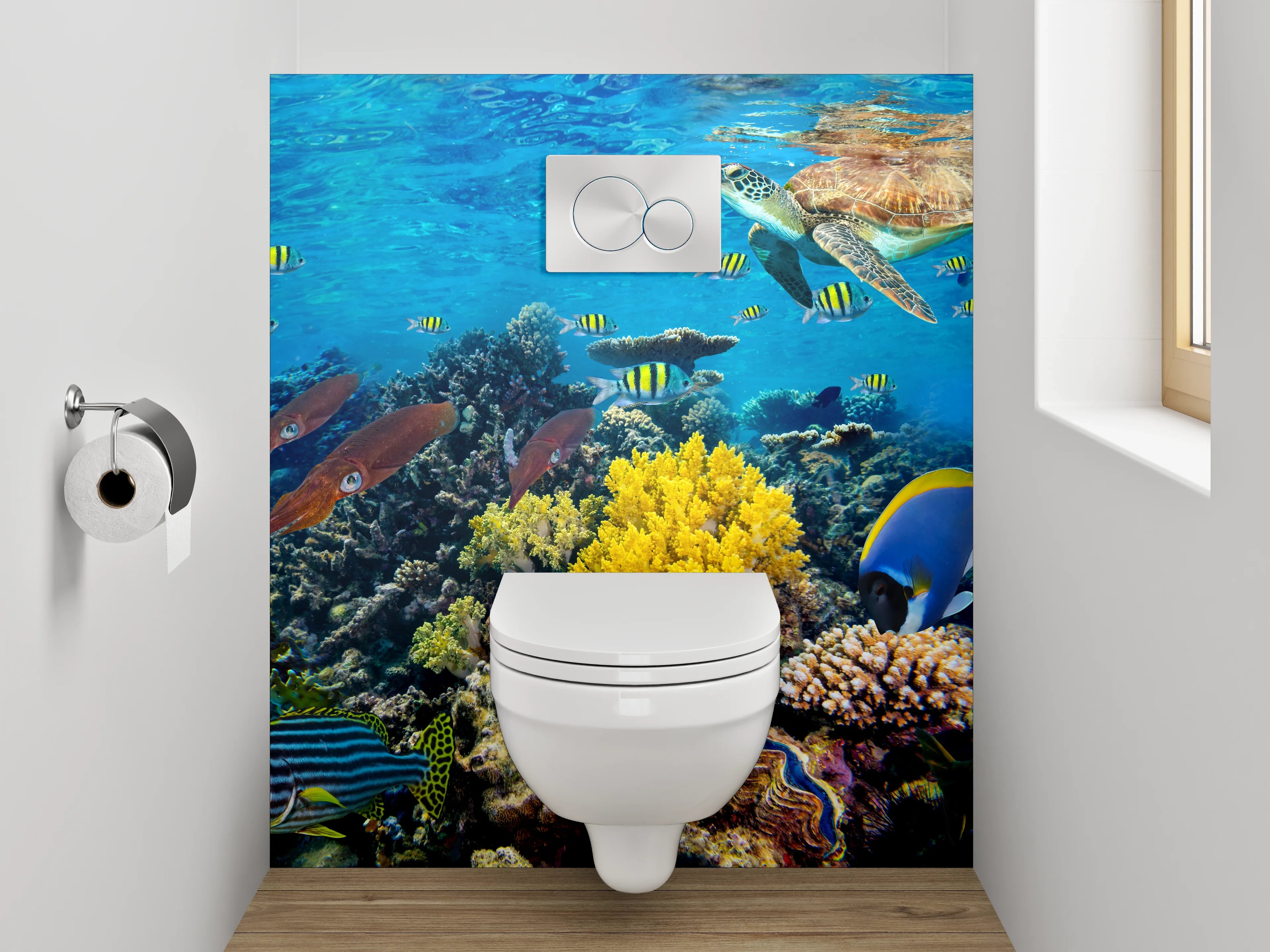 WC-Rückwand - Bunte Unterwasserwelt Korallenriffe