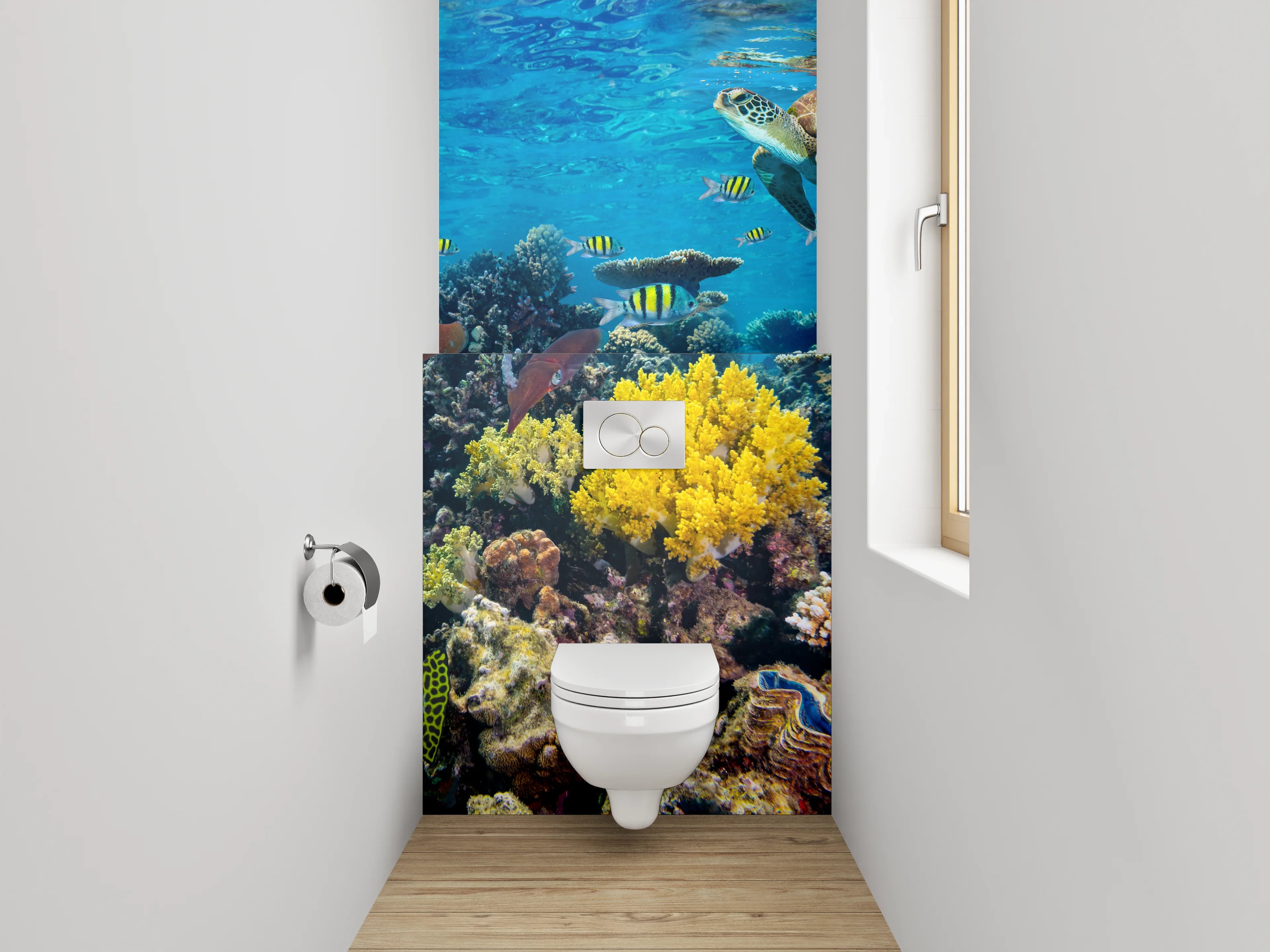 WC-Rückwand - Bunte Unterwasserwelt Korallenriffe