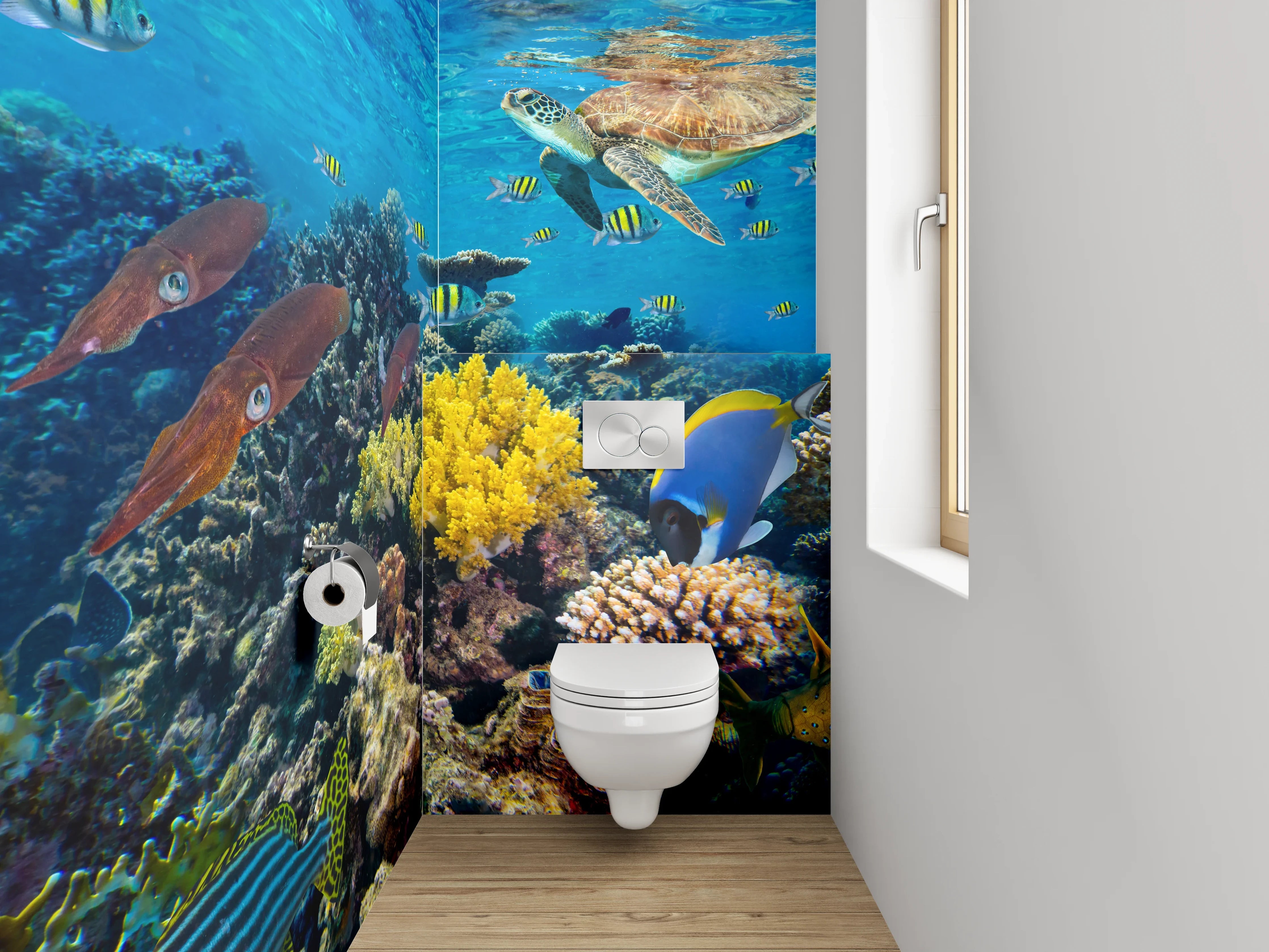 WC-Rückwand - Bunte Unterwasserwelt Korallenriffe