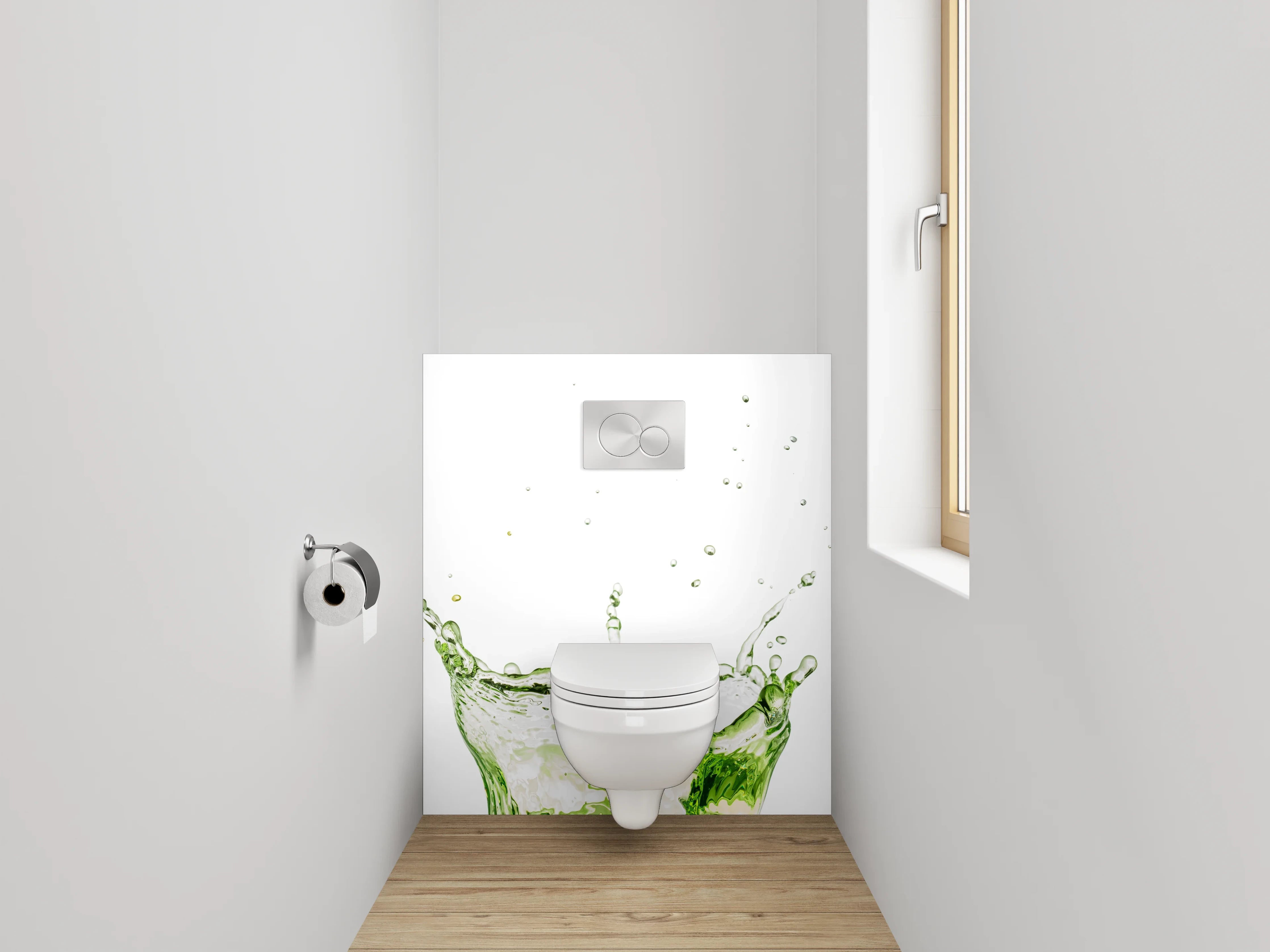 WC-Rückwand - Bunte Wasserspritzer Splash Effekt