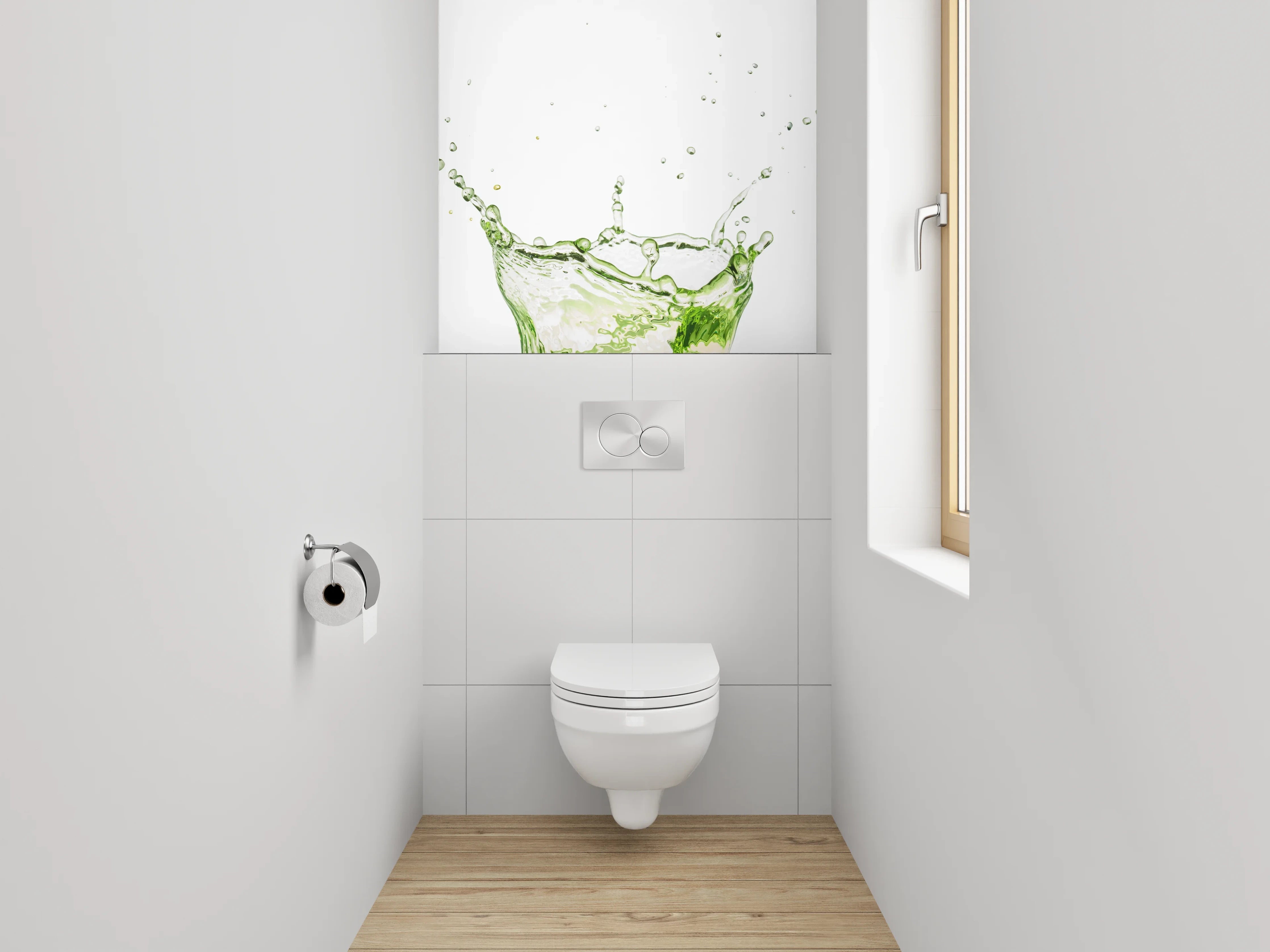WC-Rückwand - Bunte Wasserspritzer Splash Effekt
