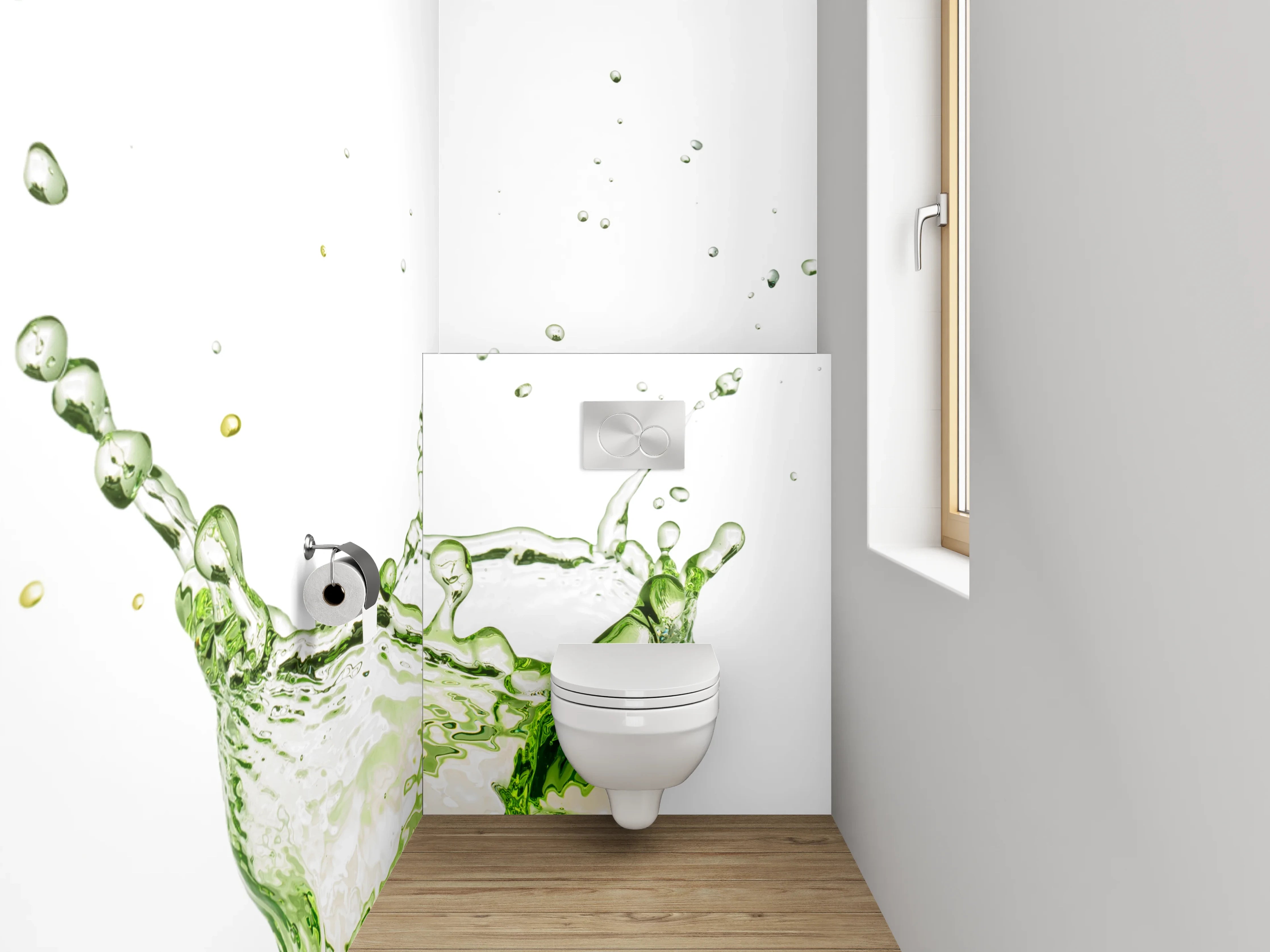 WC-Rückwand - Bunte Wasserspritzer Splash Effekt