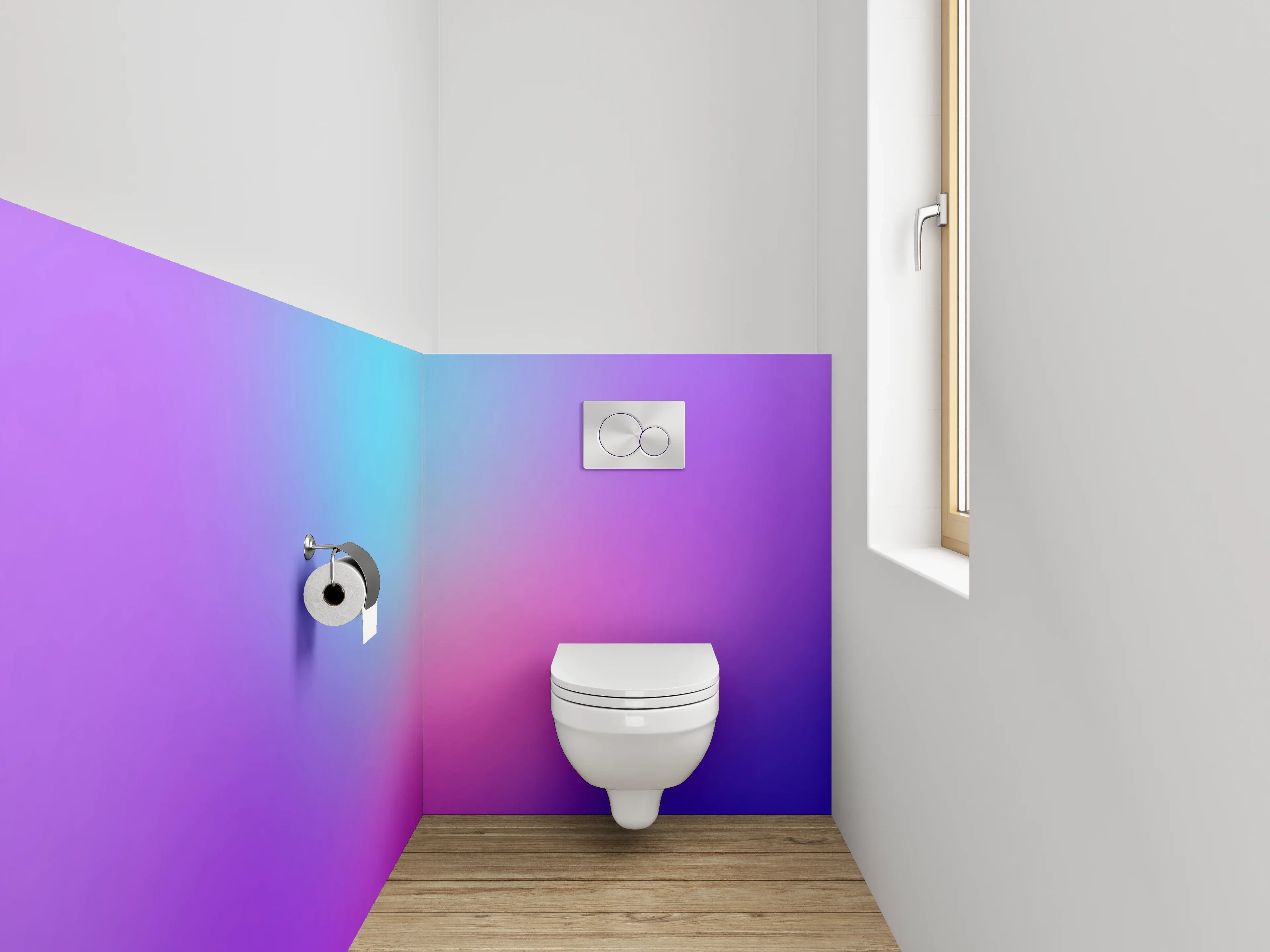 WC-Rückwand - Bunte abstrakte Farbverlauf-Tapete