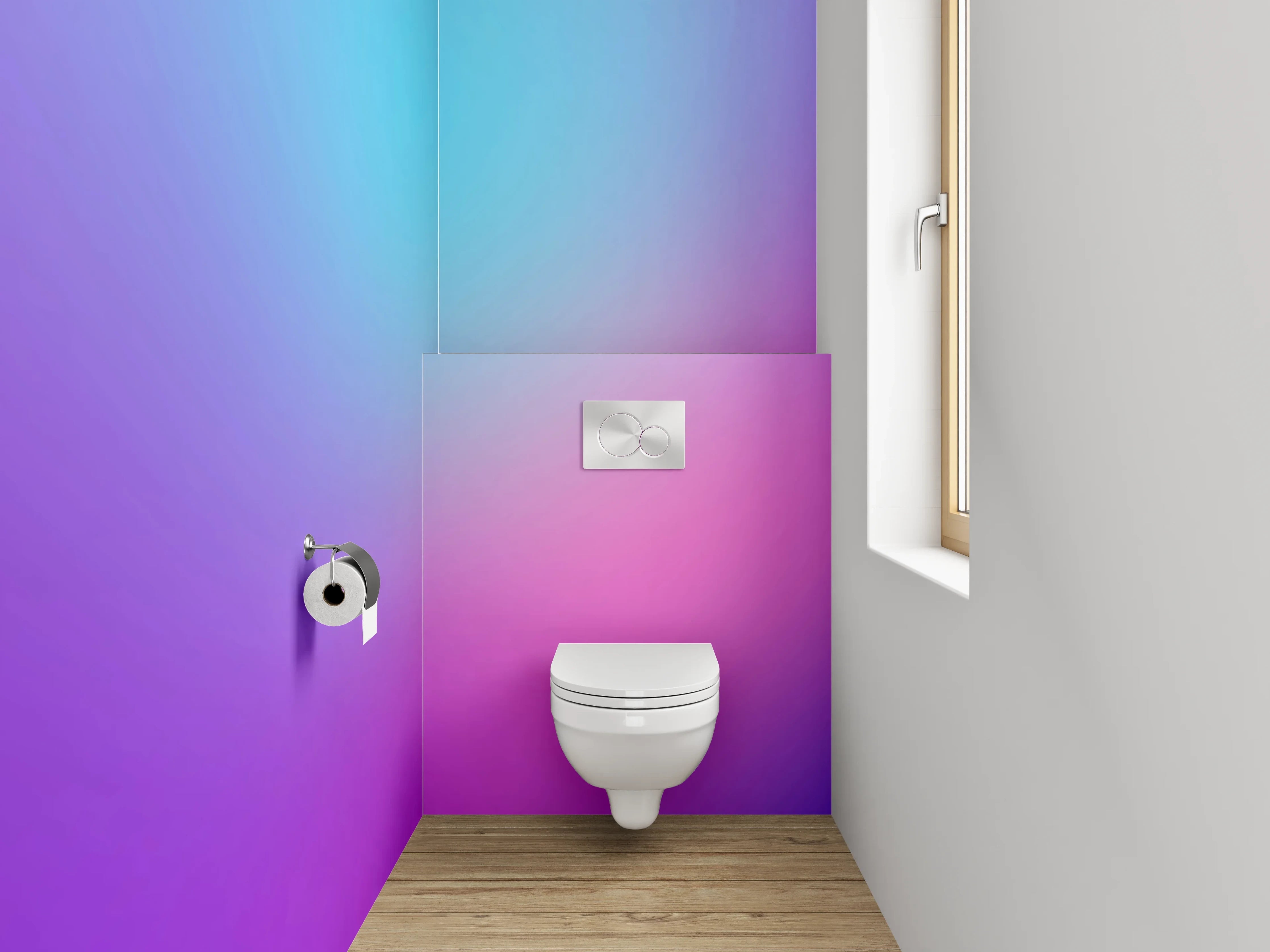 WC-Rückwand - Bunte abstrakte Farbverlauf-Tapete