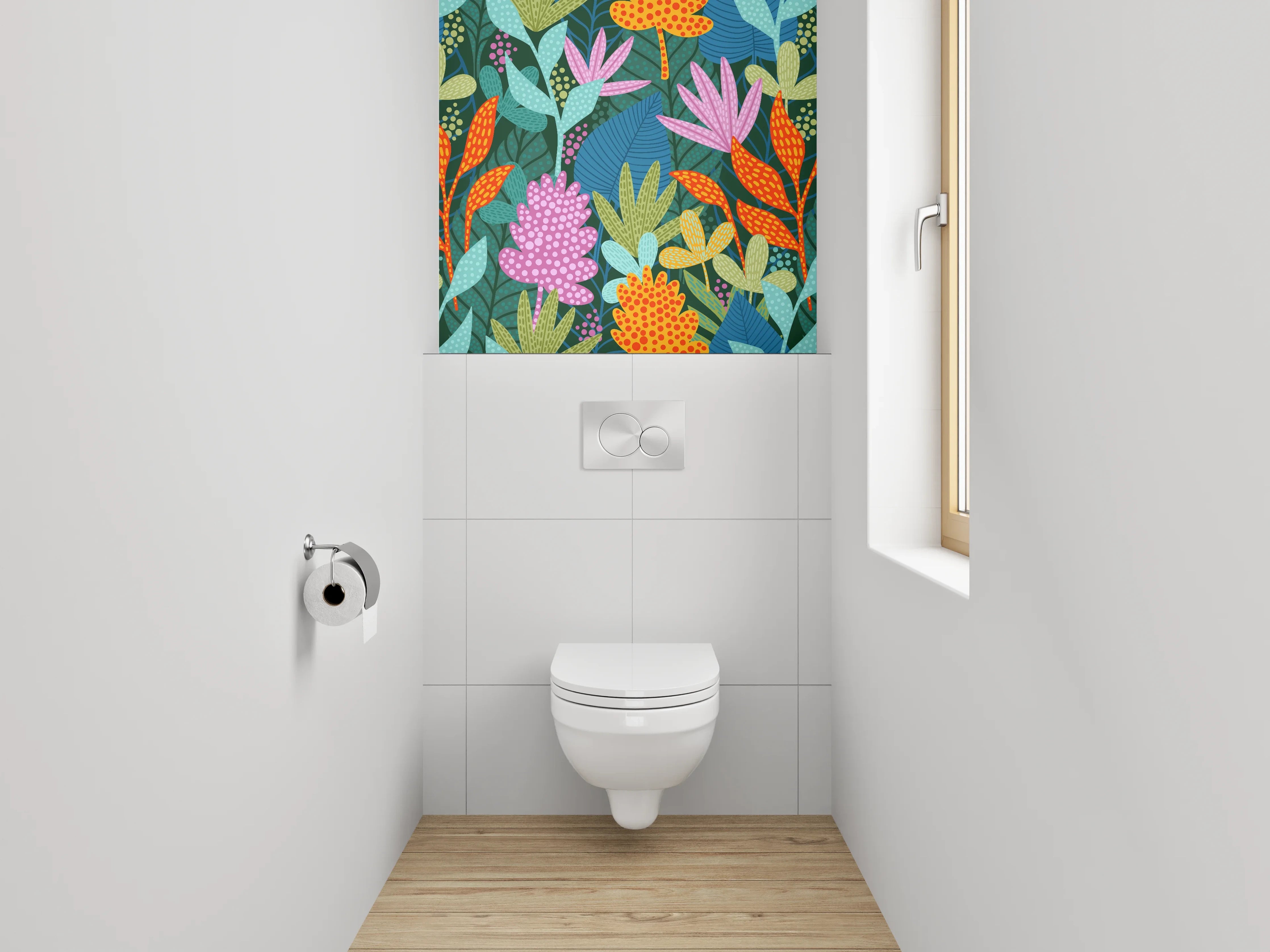 WC-Rückwand - Bunte florale Pattern Illustration