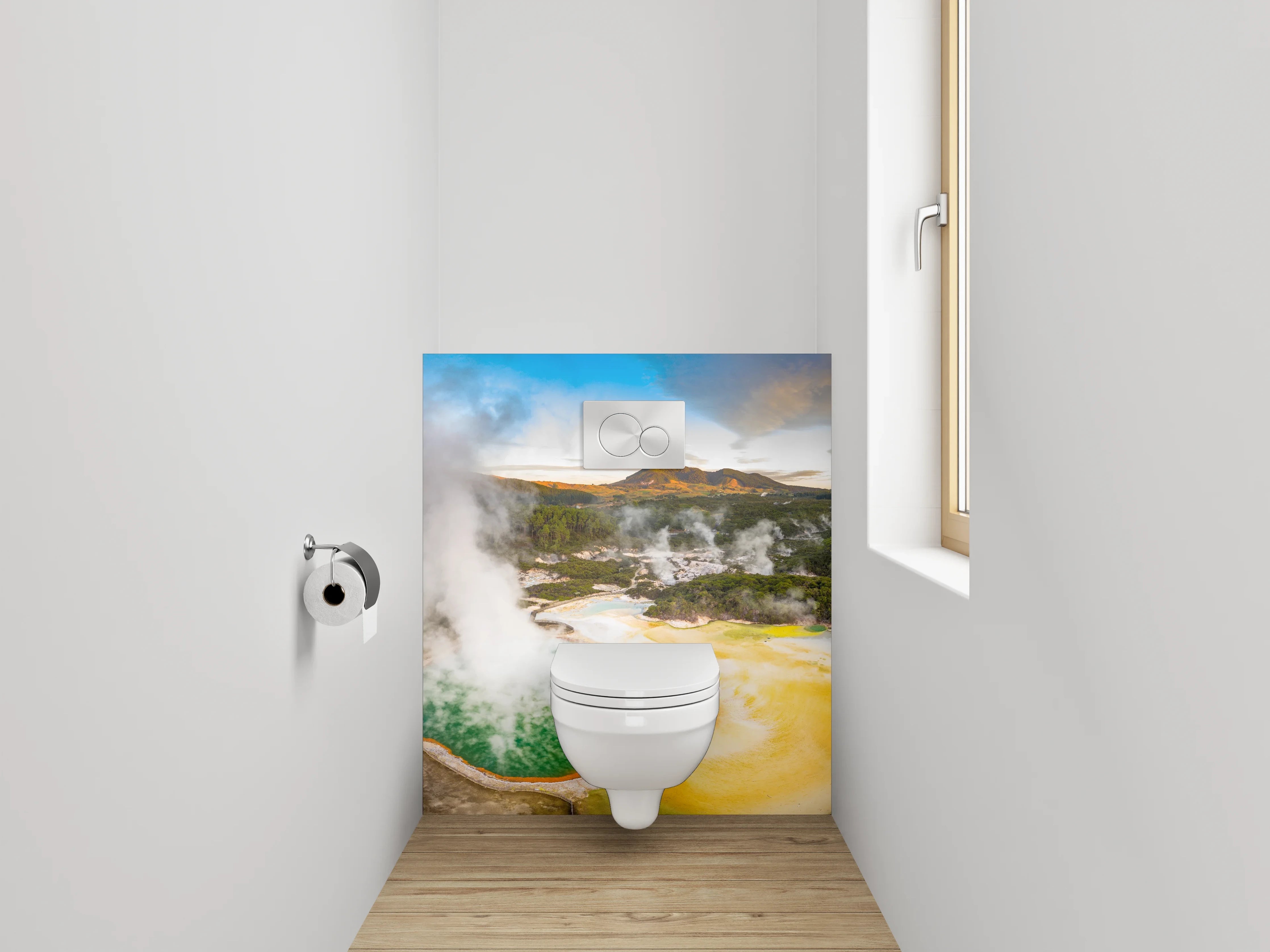 WC-Rückwand - Bunte heiße Quelle Panorama