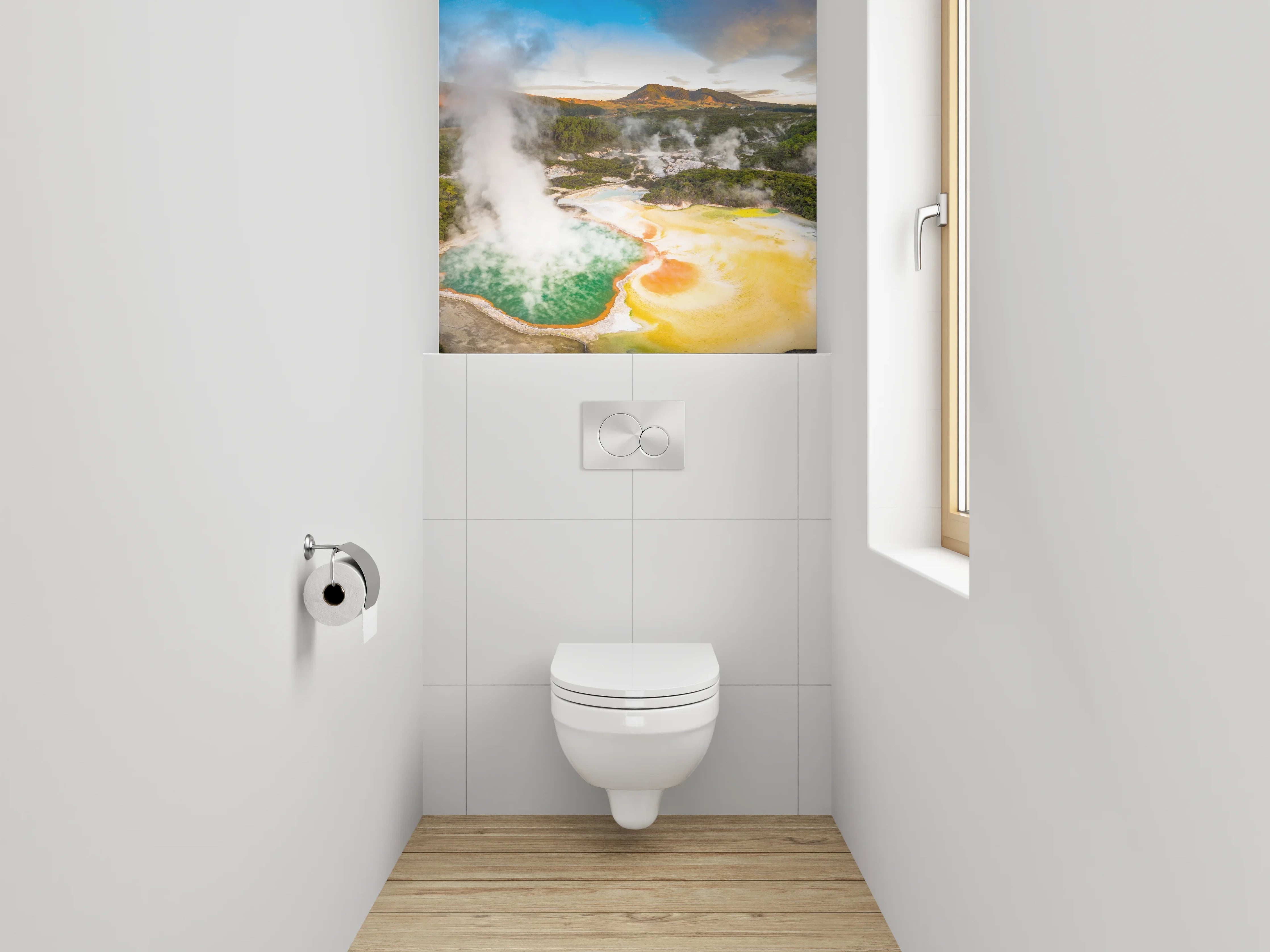 WC-Rückwand - Bunte heiße Quelle Panorama