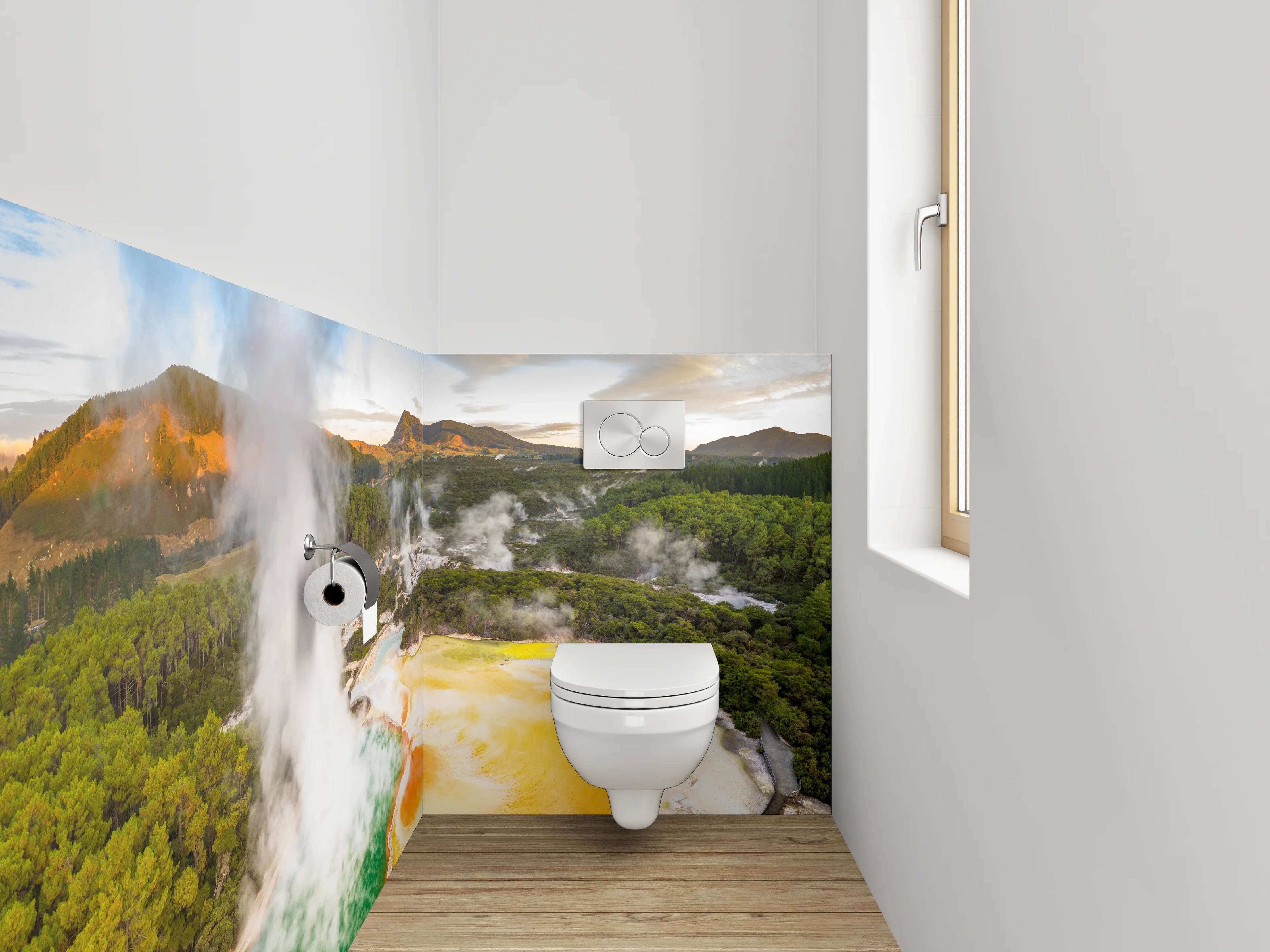 WC-Rückwand - Bunte heiße Quelle Panorama