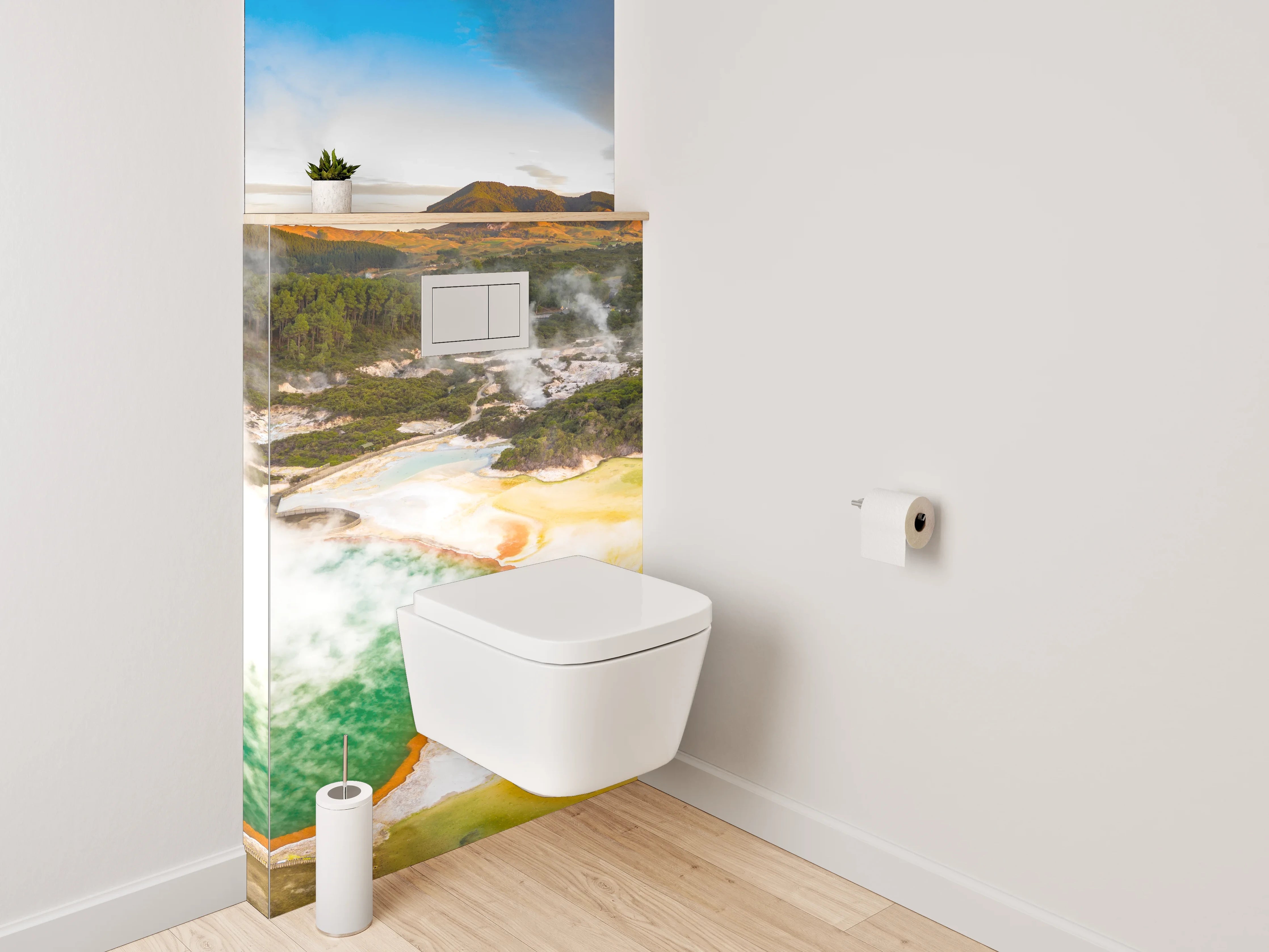 WC-Rückwand - Bunte heiße Quelle Panorama