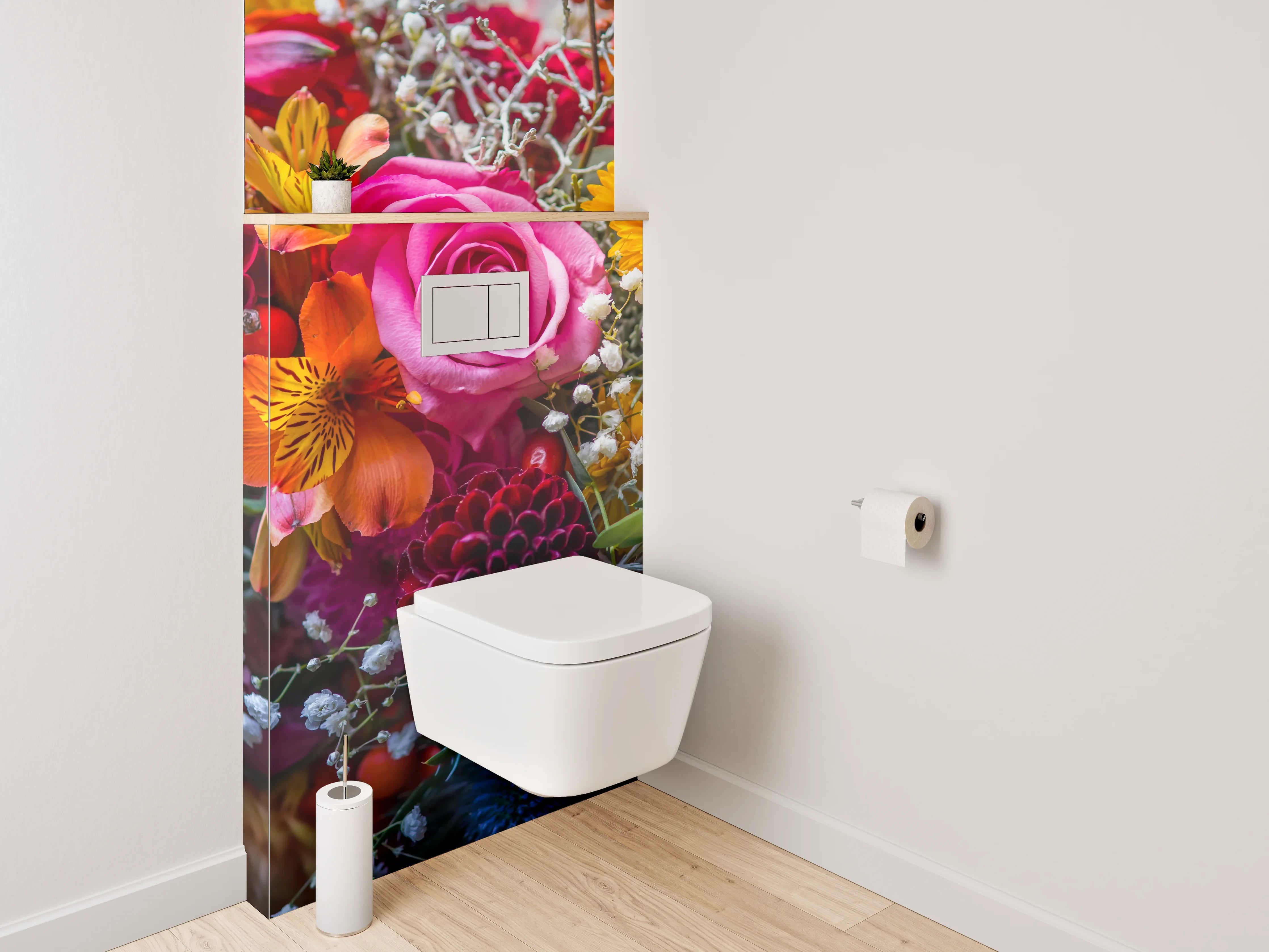 WC-Rückwand - Bunter Blumenstrauß Nahaufnahme