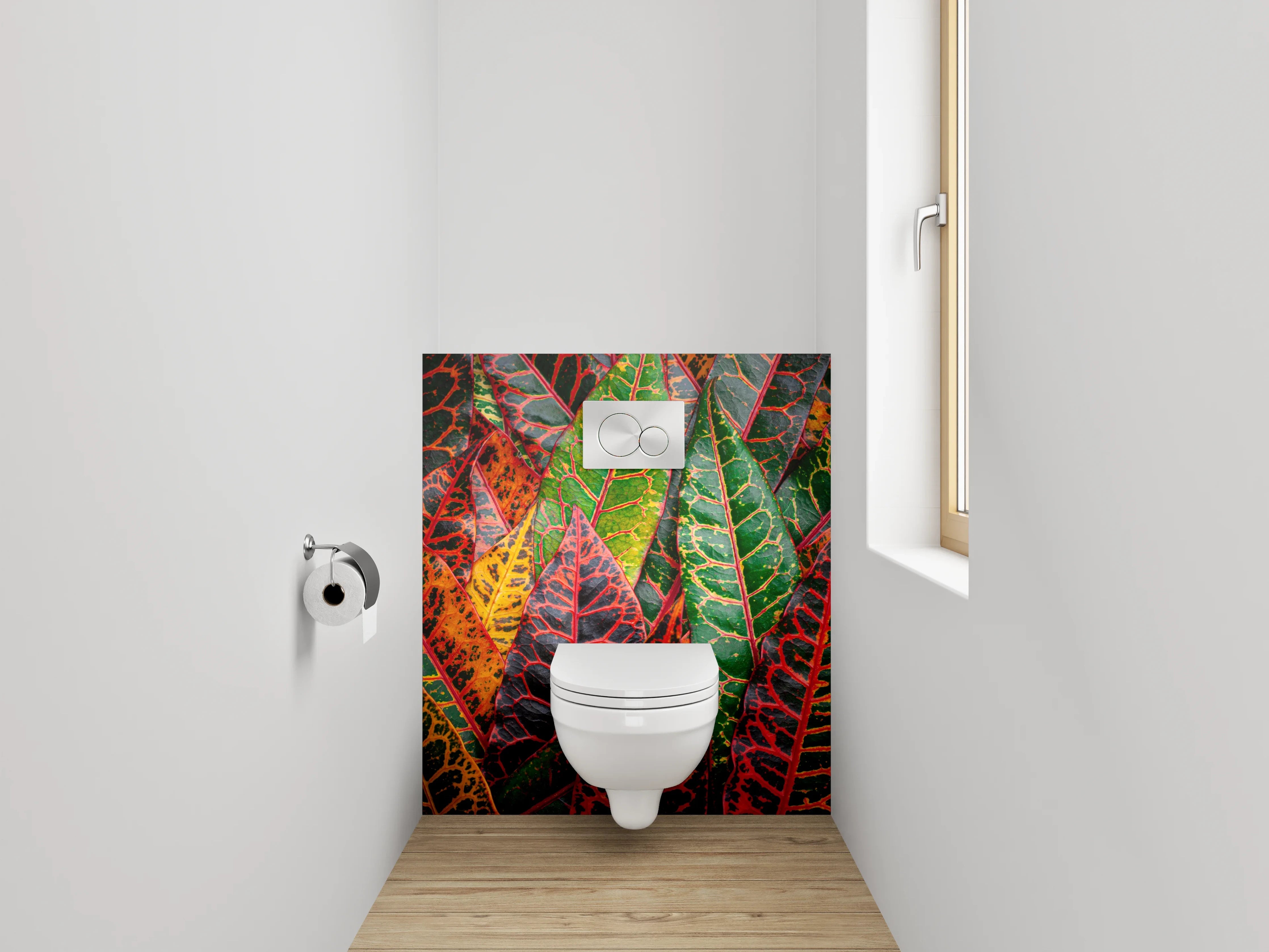 WC-Rückwand - Buntes Blattmuster Herbstfarben