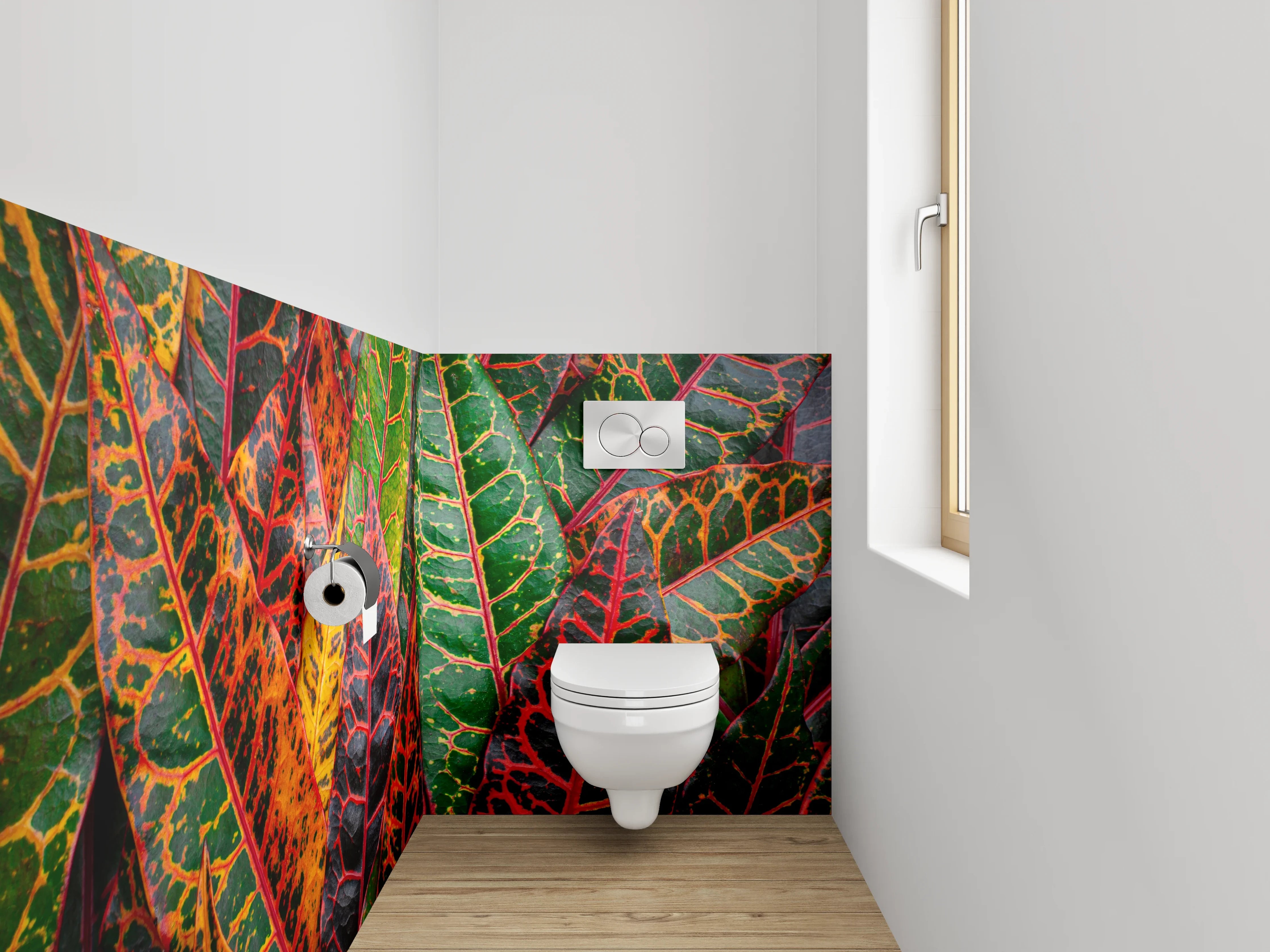 WC-Rückwand - Buntes Blattmuster Herbstfarben