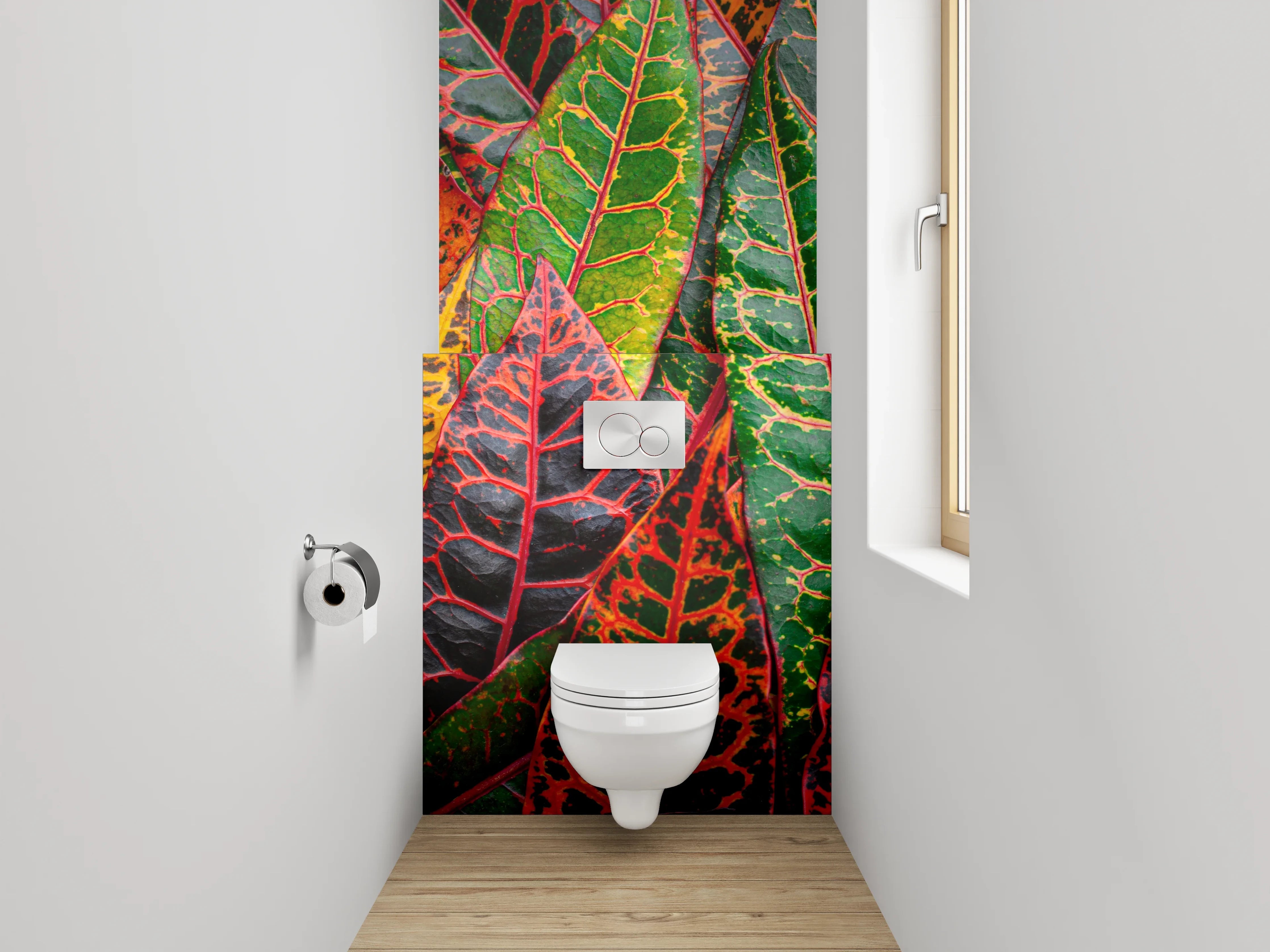 WC-Rückwand - Buntes Blattmuster Herbstfarben