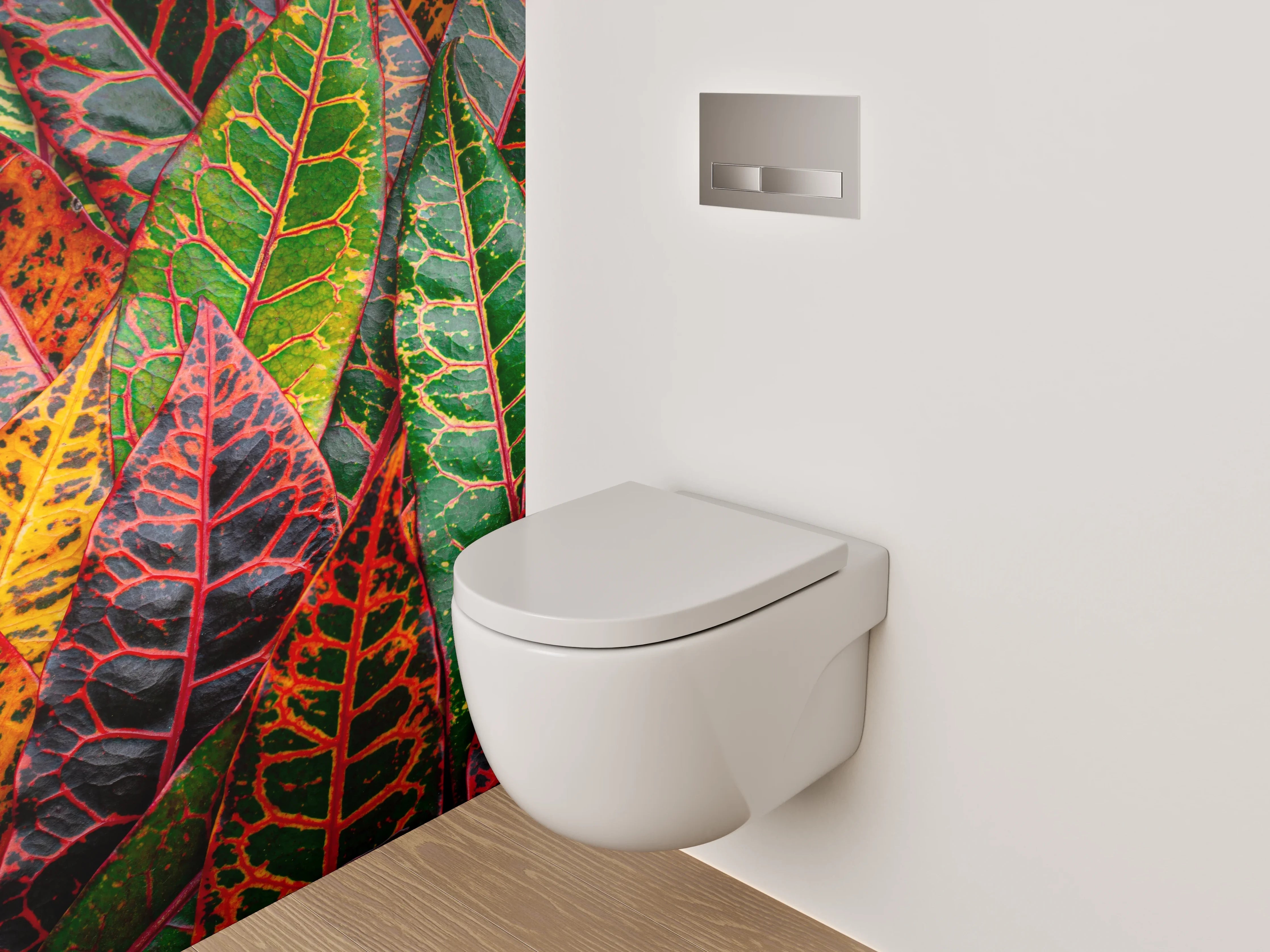 WC-Rückwand - Buntes Blattmuster Herbstfarben