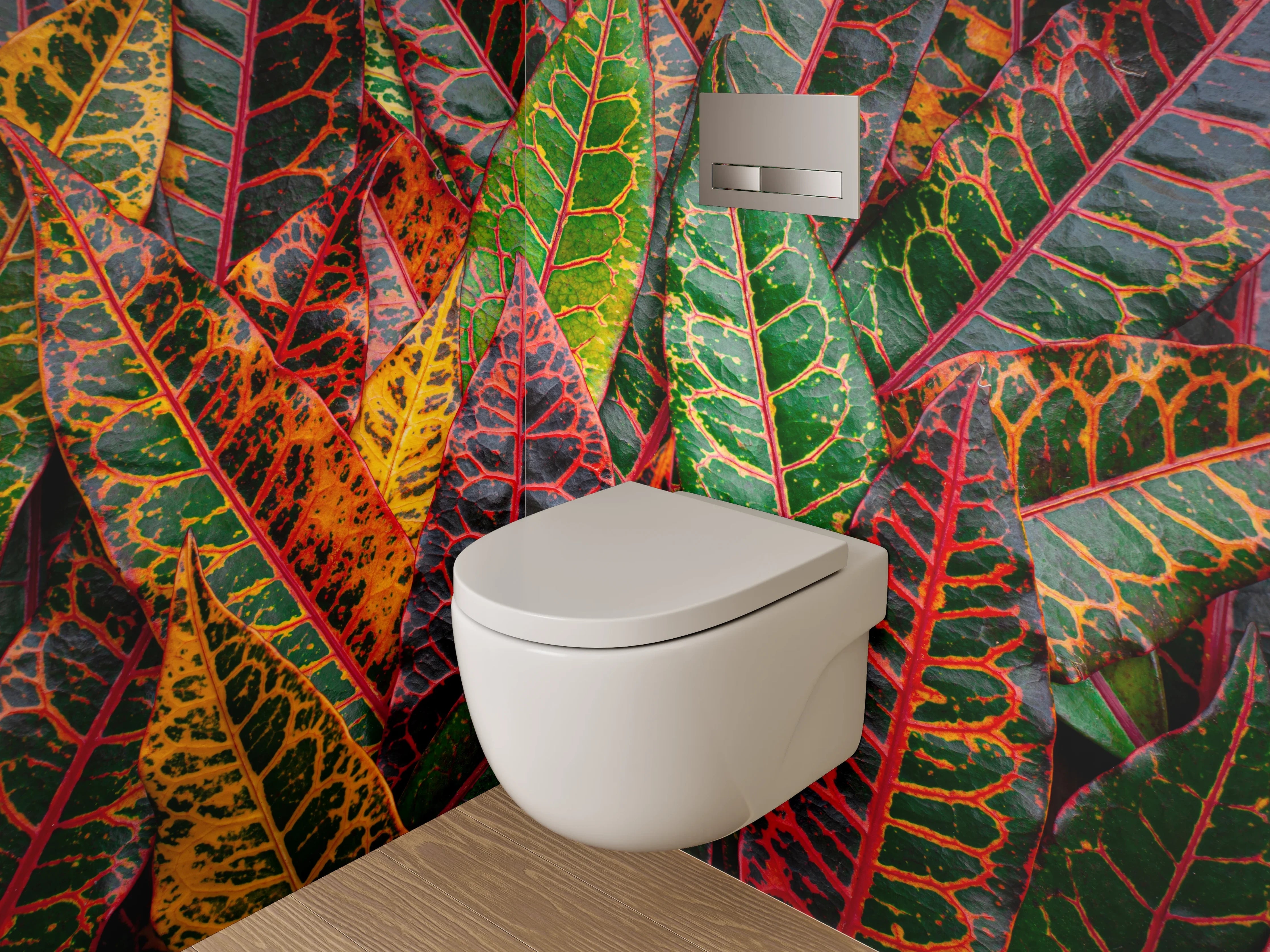 WC-Rückwand - Buntes Blattmuster Herbstfarben