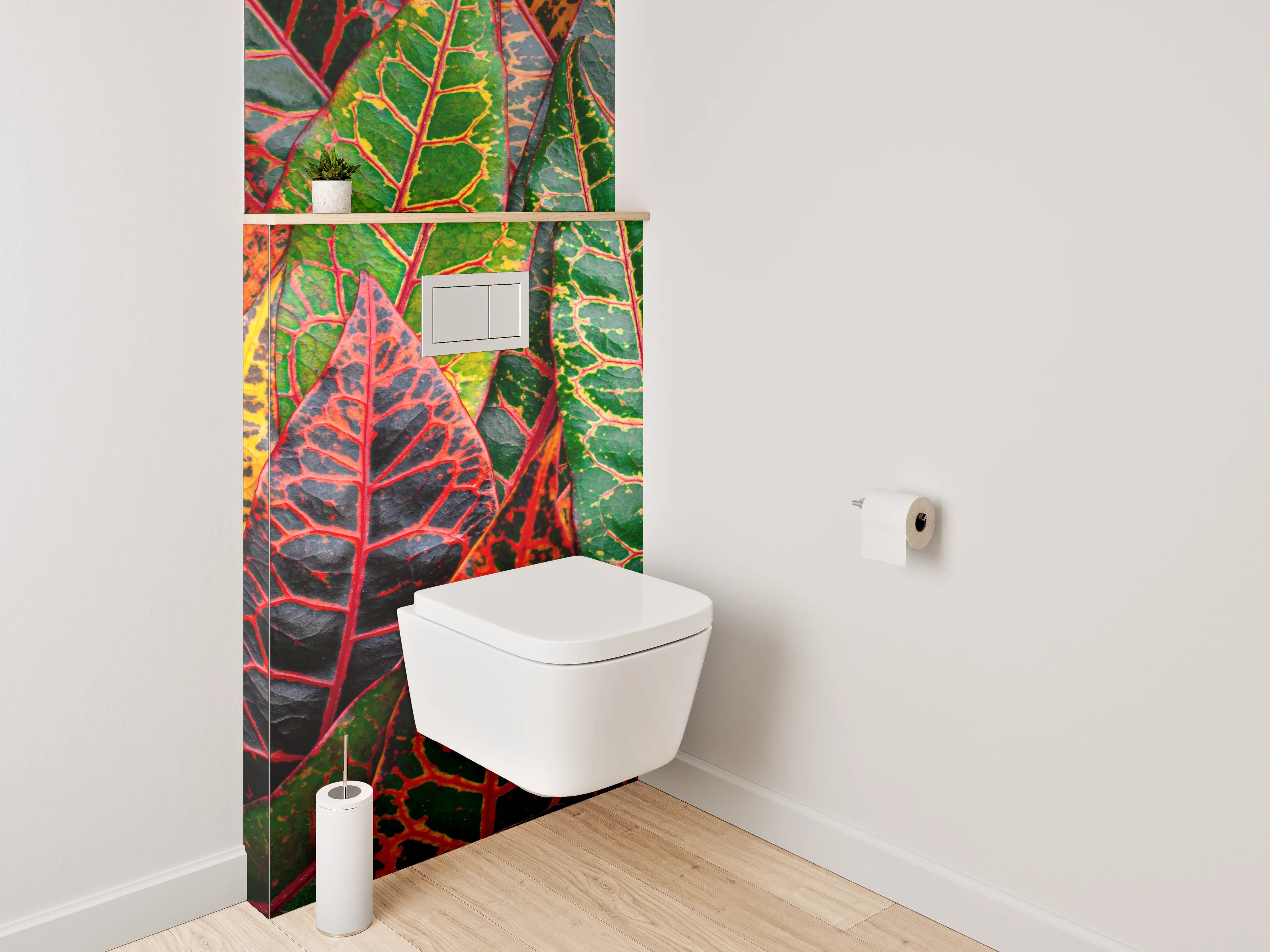 WC-Rückwand - Buntes Blattmuster Herbstfarben