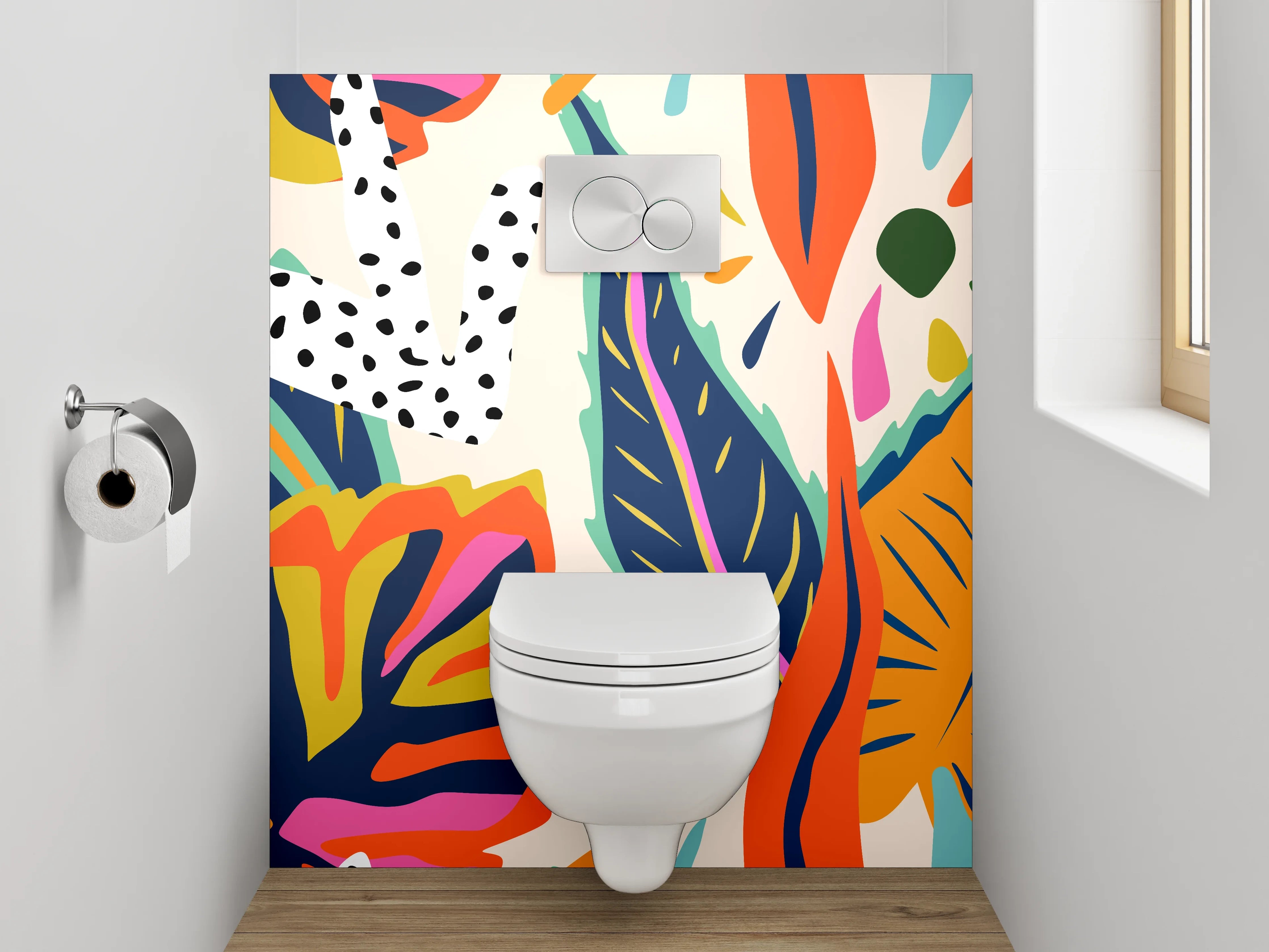 WC-Rückwand - Buntes Dschungel-Muster Design