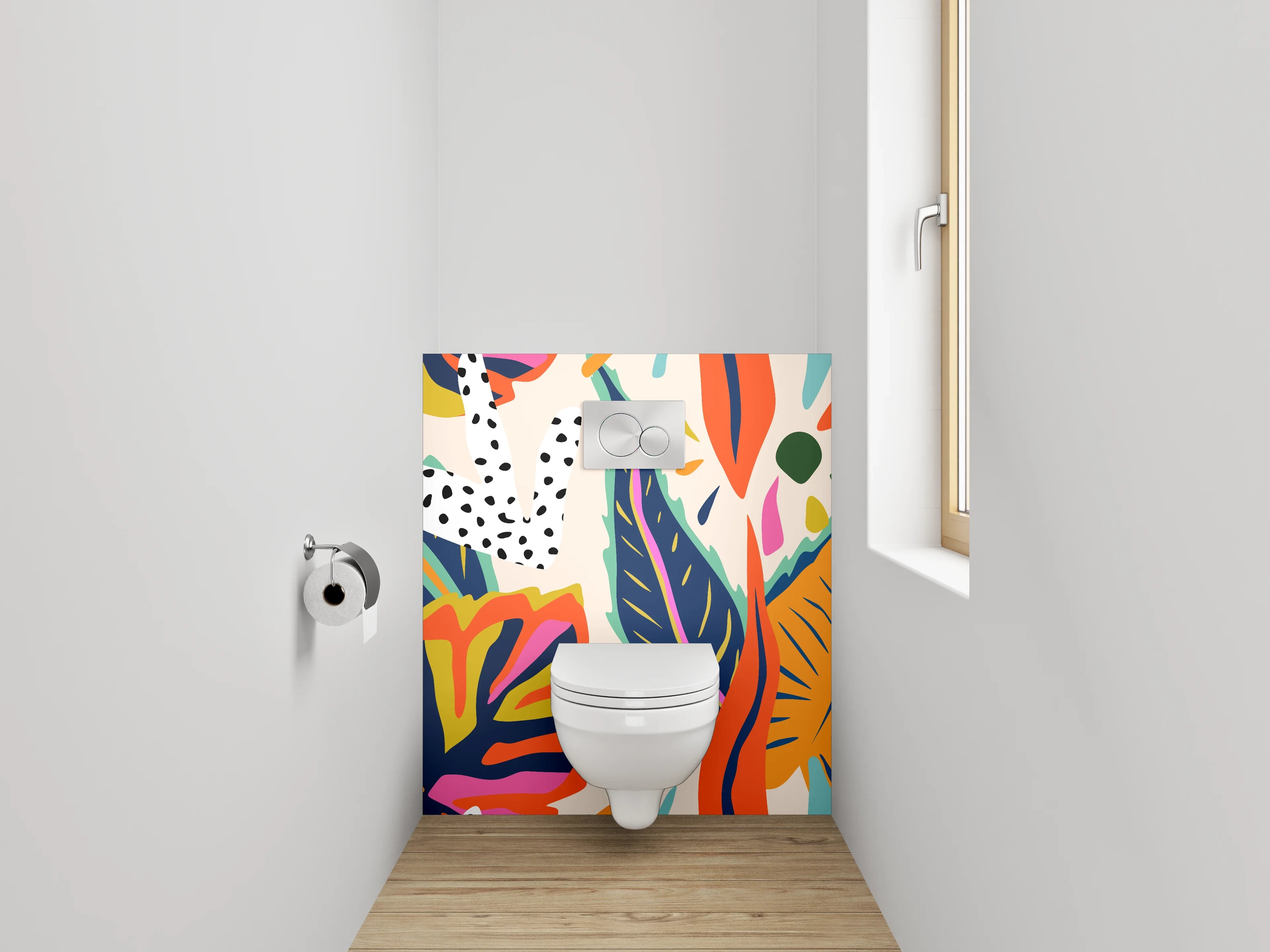 WC-Rückwand - Buntes Dschungel-Muster Design