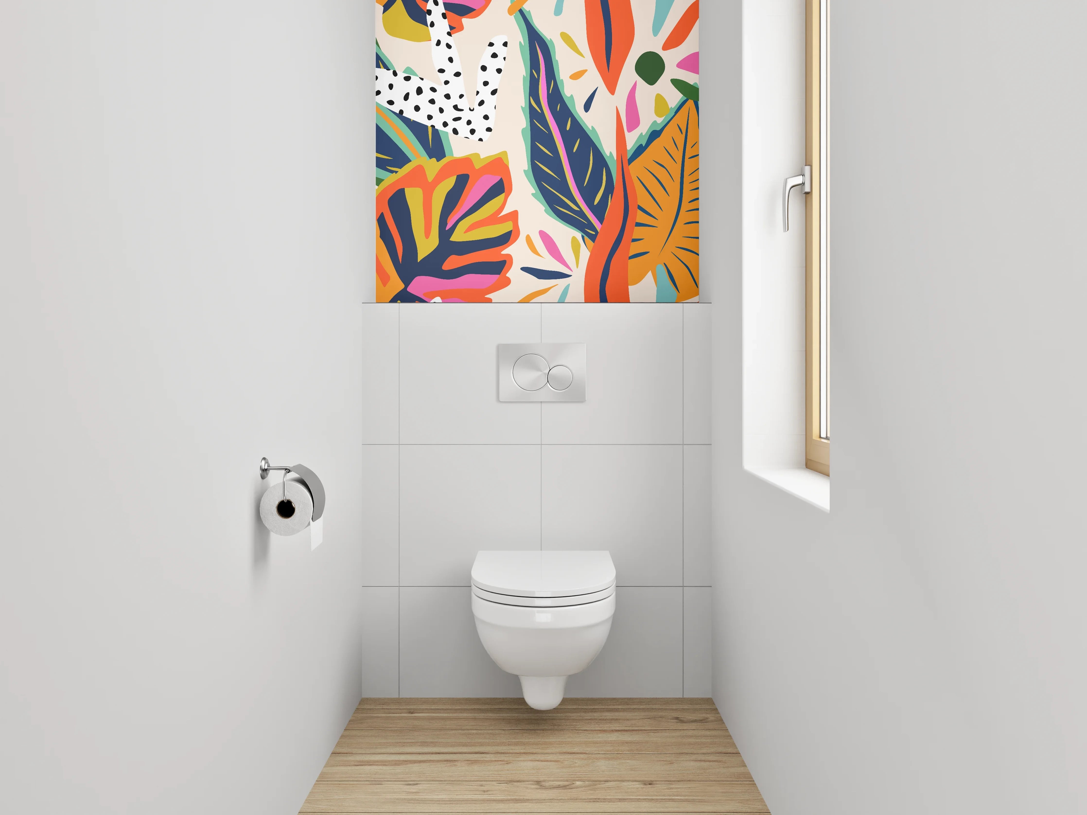 WC-Rückwand - Buntes Dschungel-Muster Design