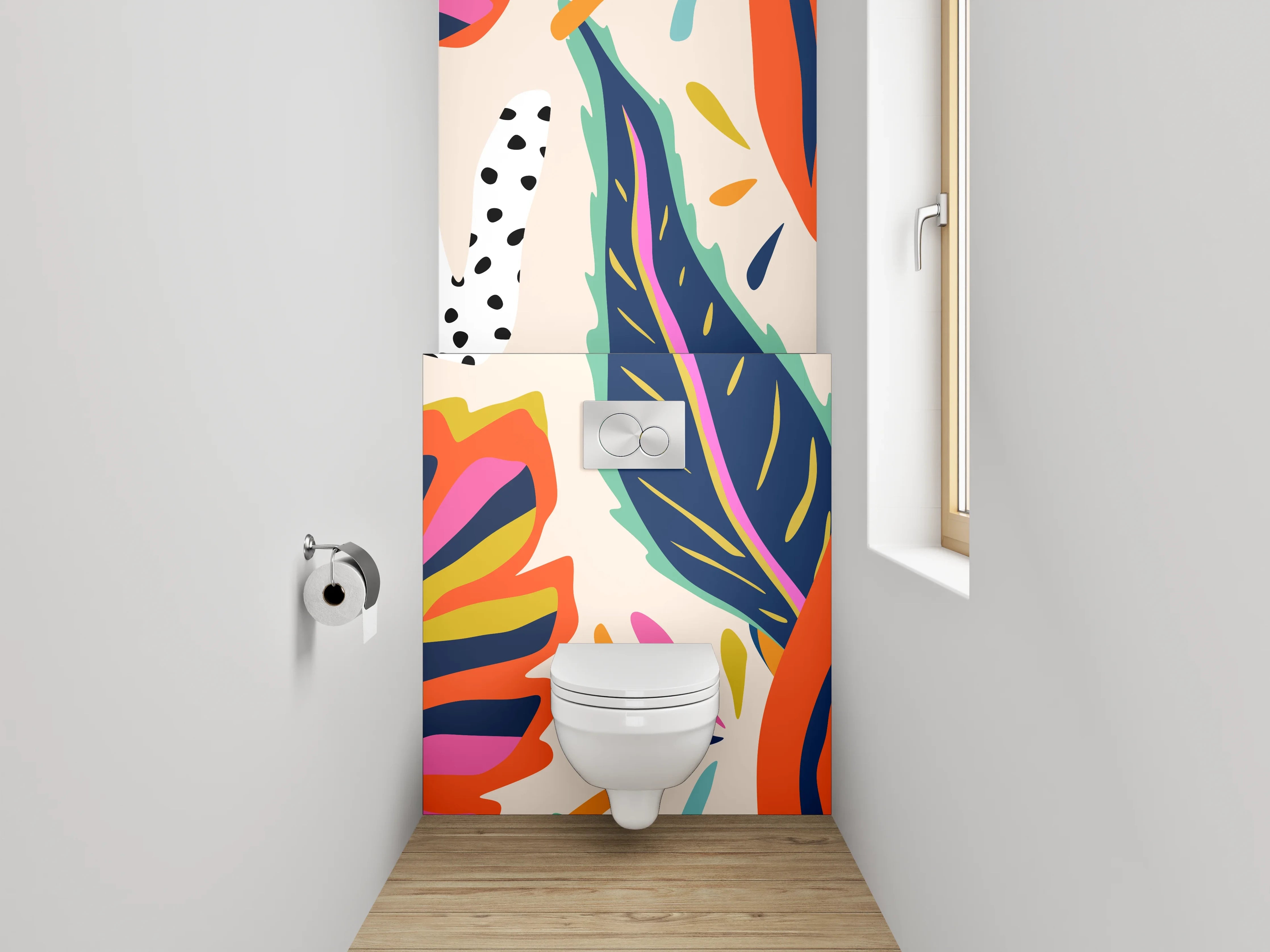 WC-Rückwand - Buntes Dschungel-Muster Design