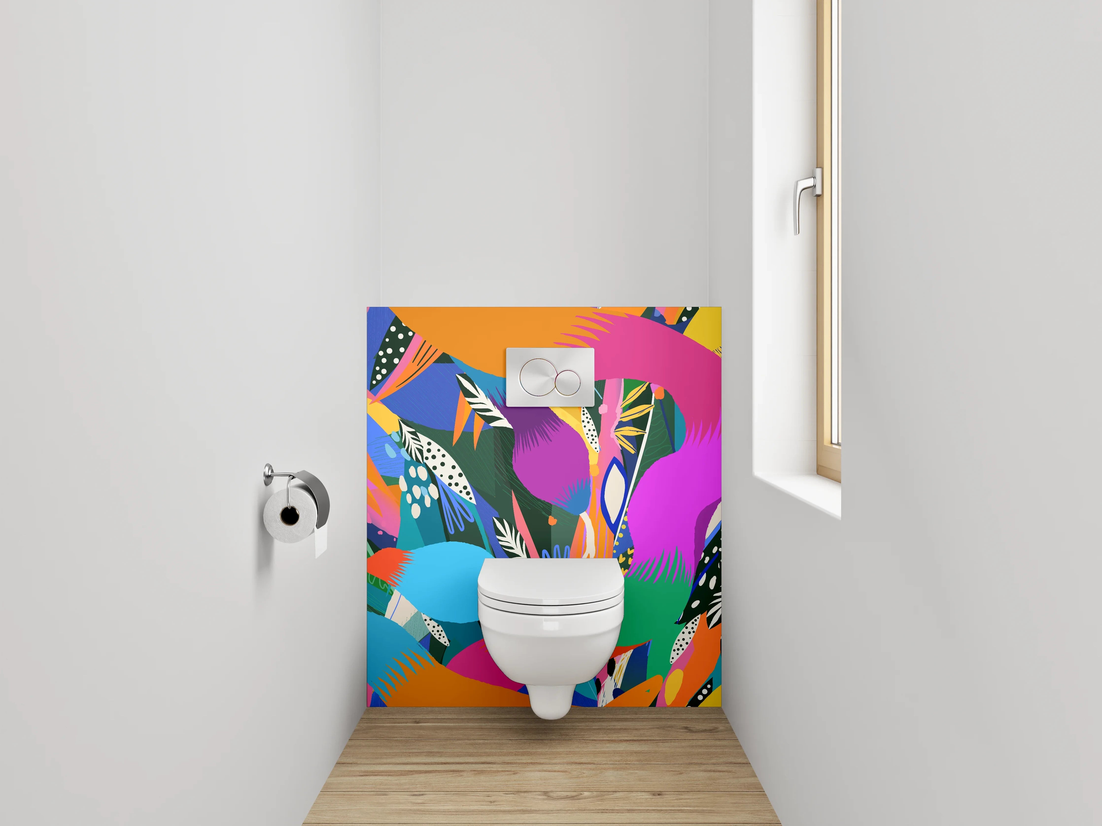 WC-Rückwand - Buntes abstraktes Muster Design