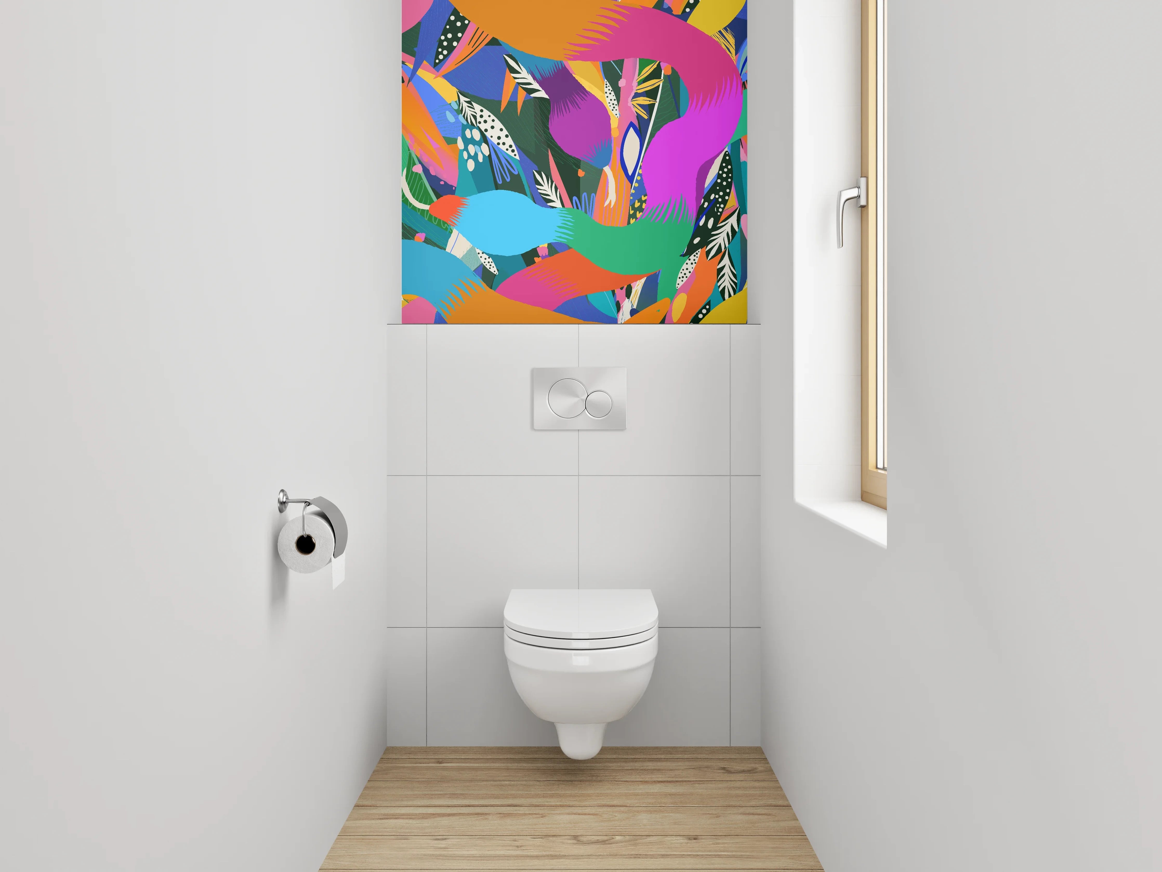 WC-Rückwand - Buntes abstraktes Muster Design