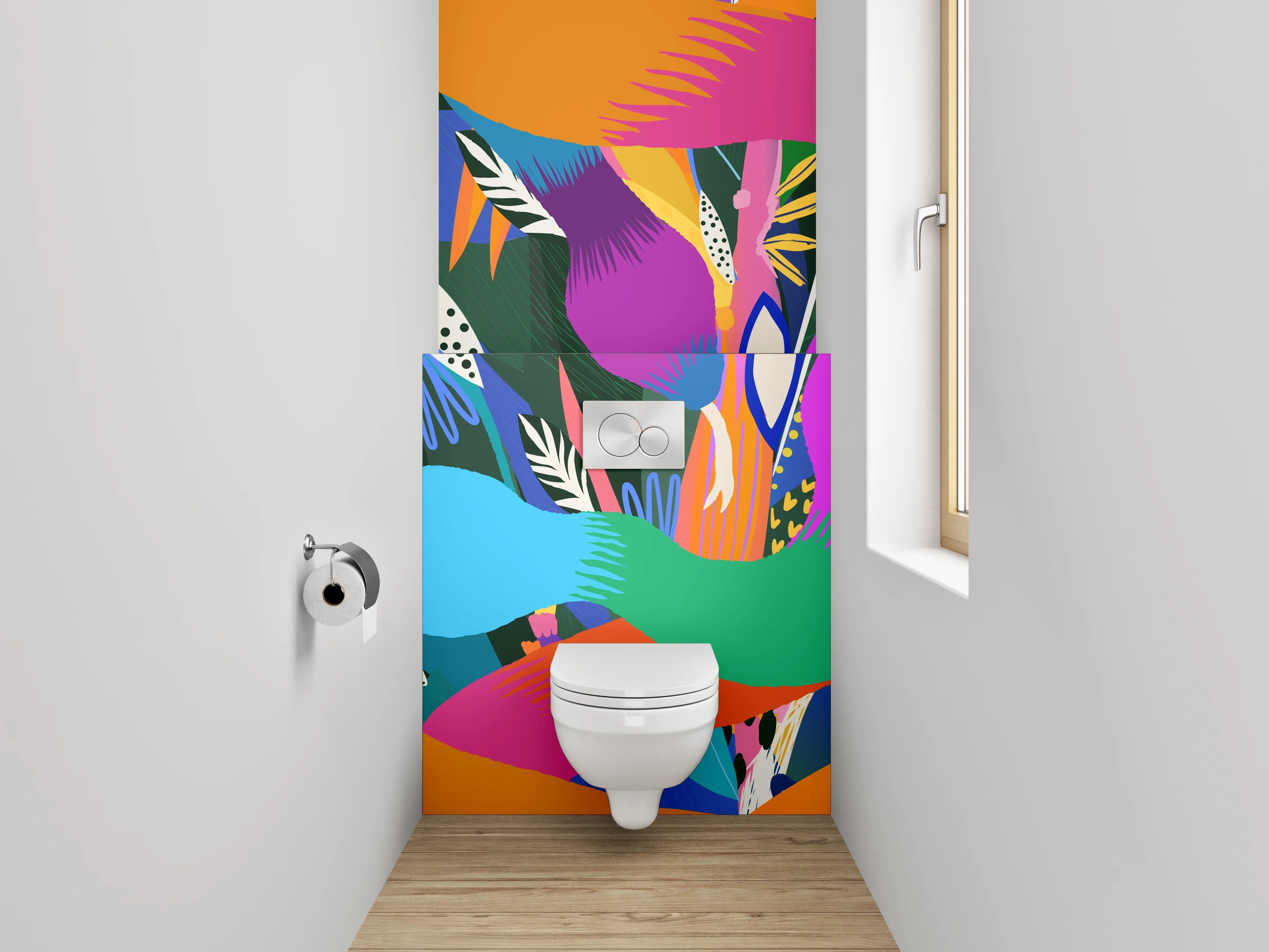 WC-Rückwand - Buntes abstraktes Muster Design