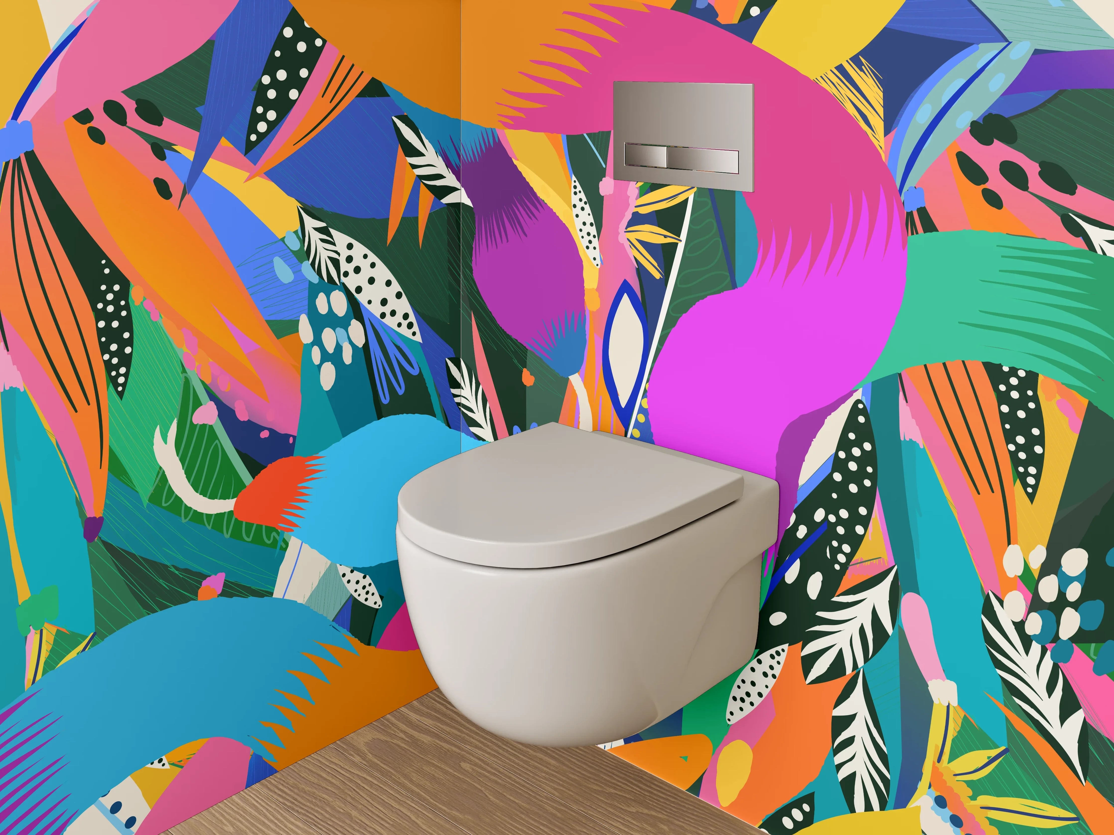 WC-Rückwand - Buntes abstraktes Muster Design