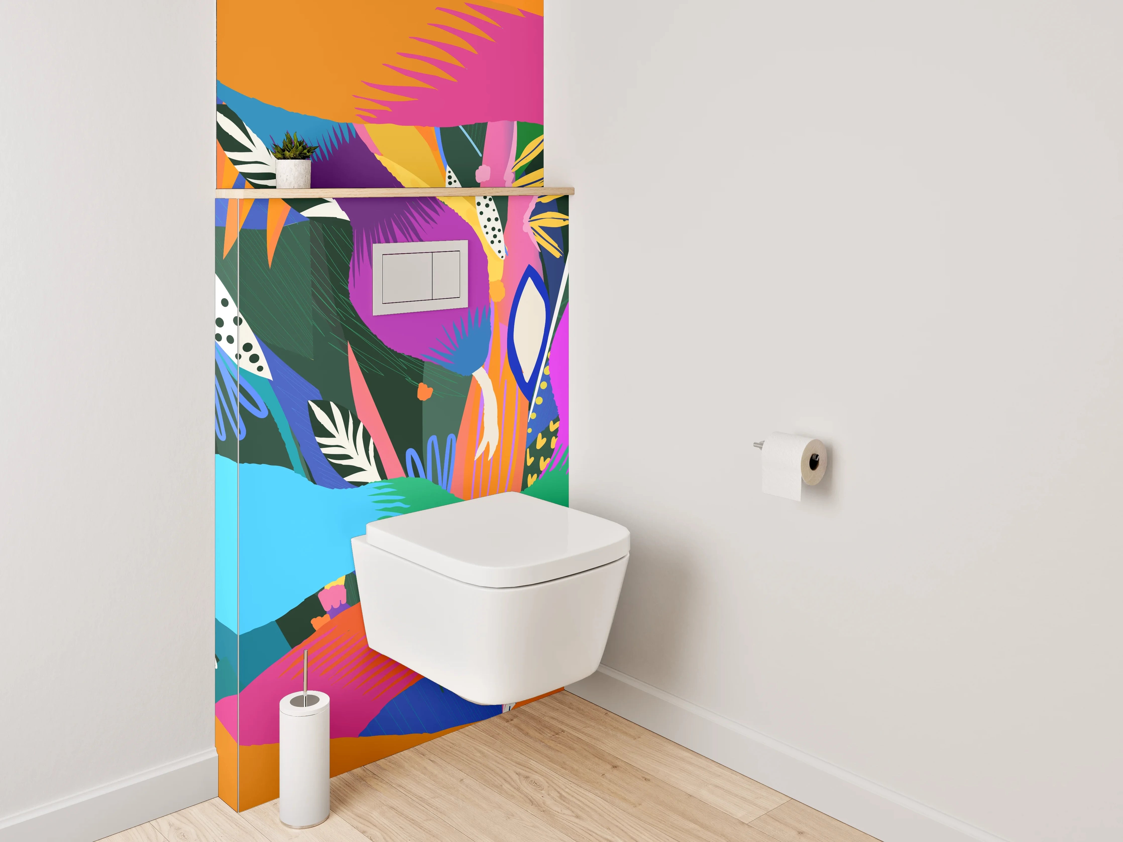 WC-Rückwand - Buntes abstraktes Muster Design