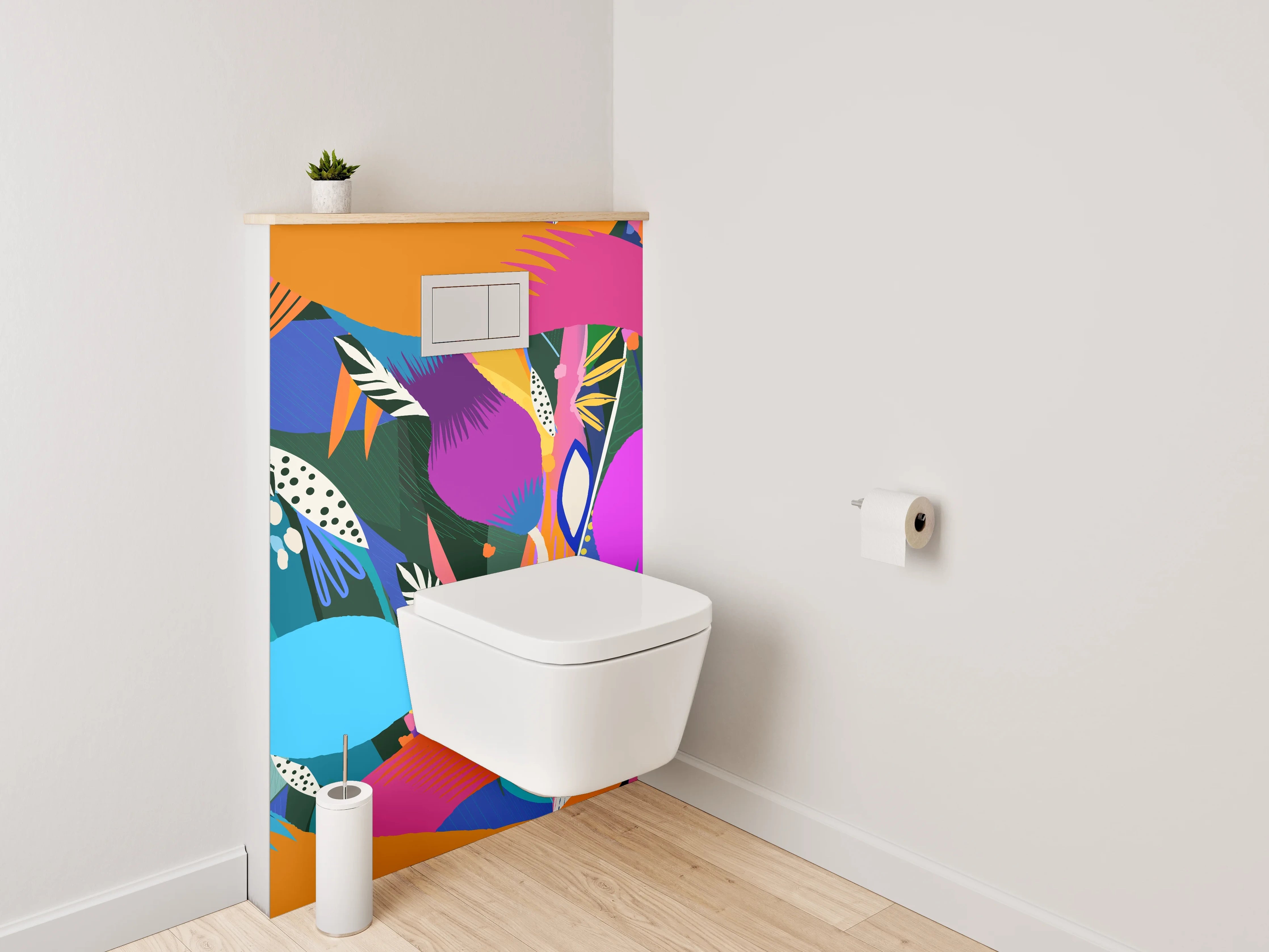 WC-Rückwand - Buntes abstraktes Muster Design