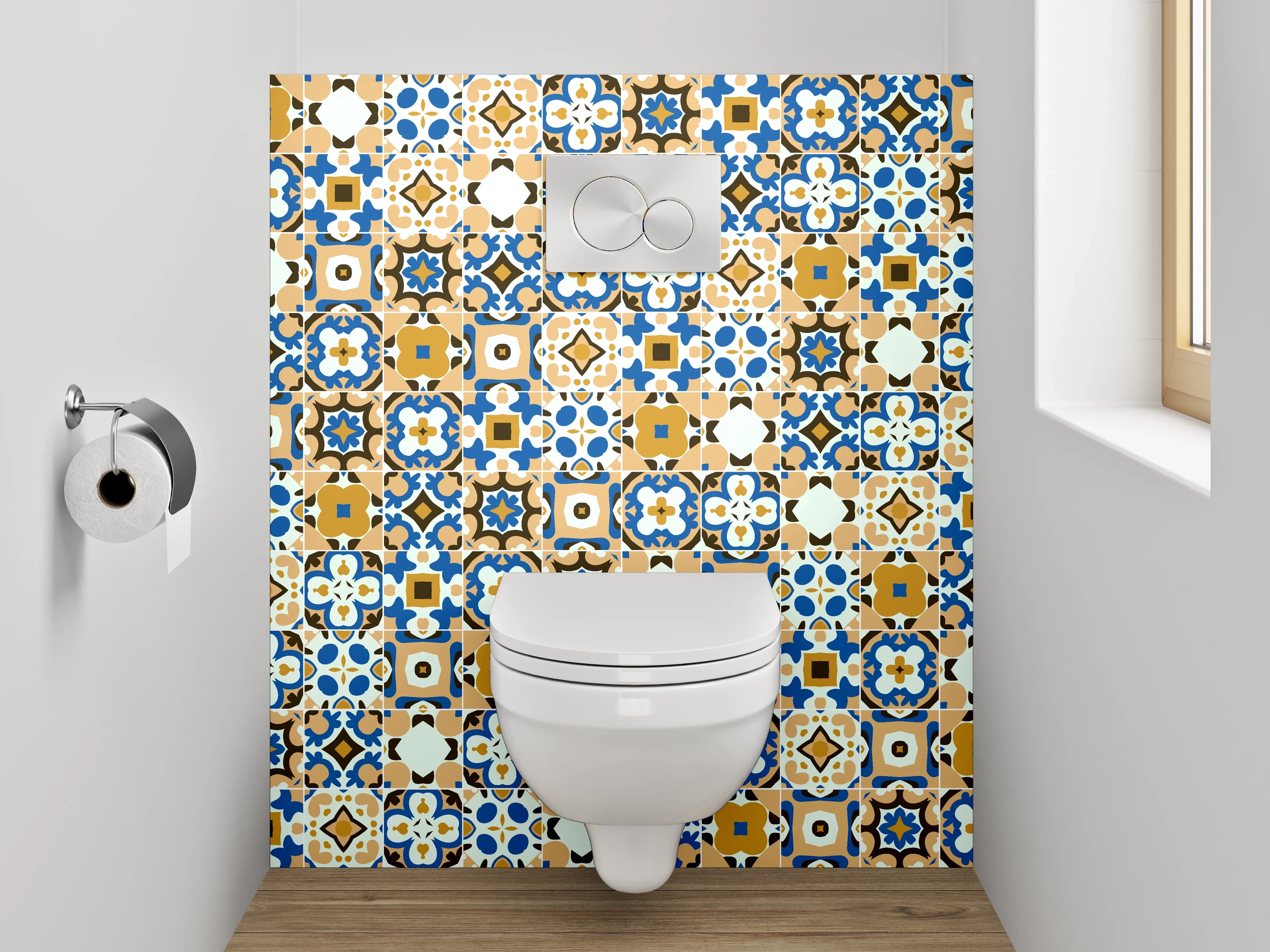 WC-Rückwand - Buntes marokkanisches Mosaik Muster