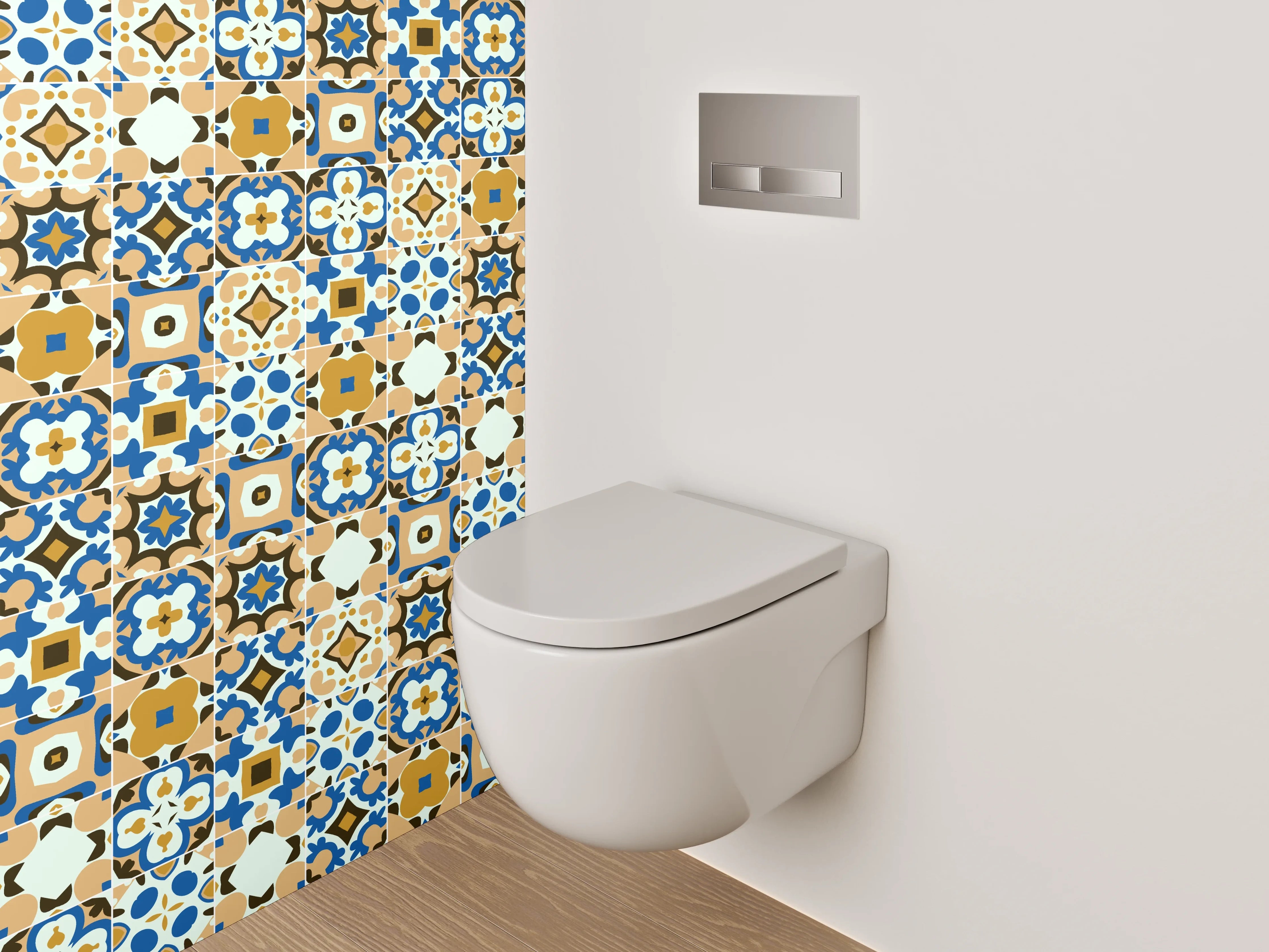 WC-Rückwand - Buntes marokkanisches Mosaik Muster