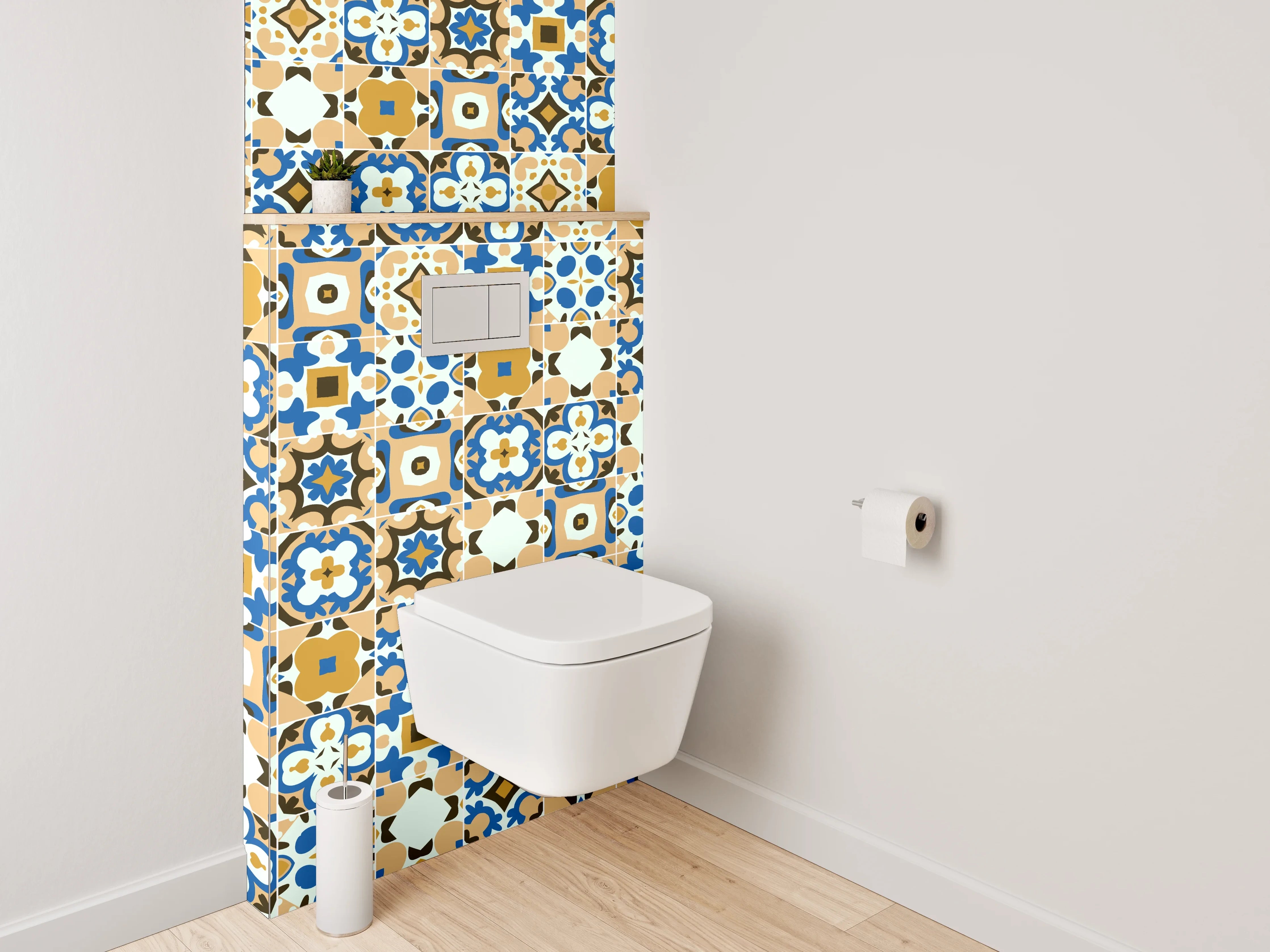 WC-Rückwand - Buntes marokkanisches Mosaik Muster