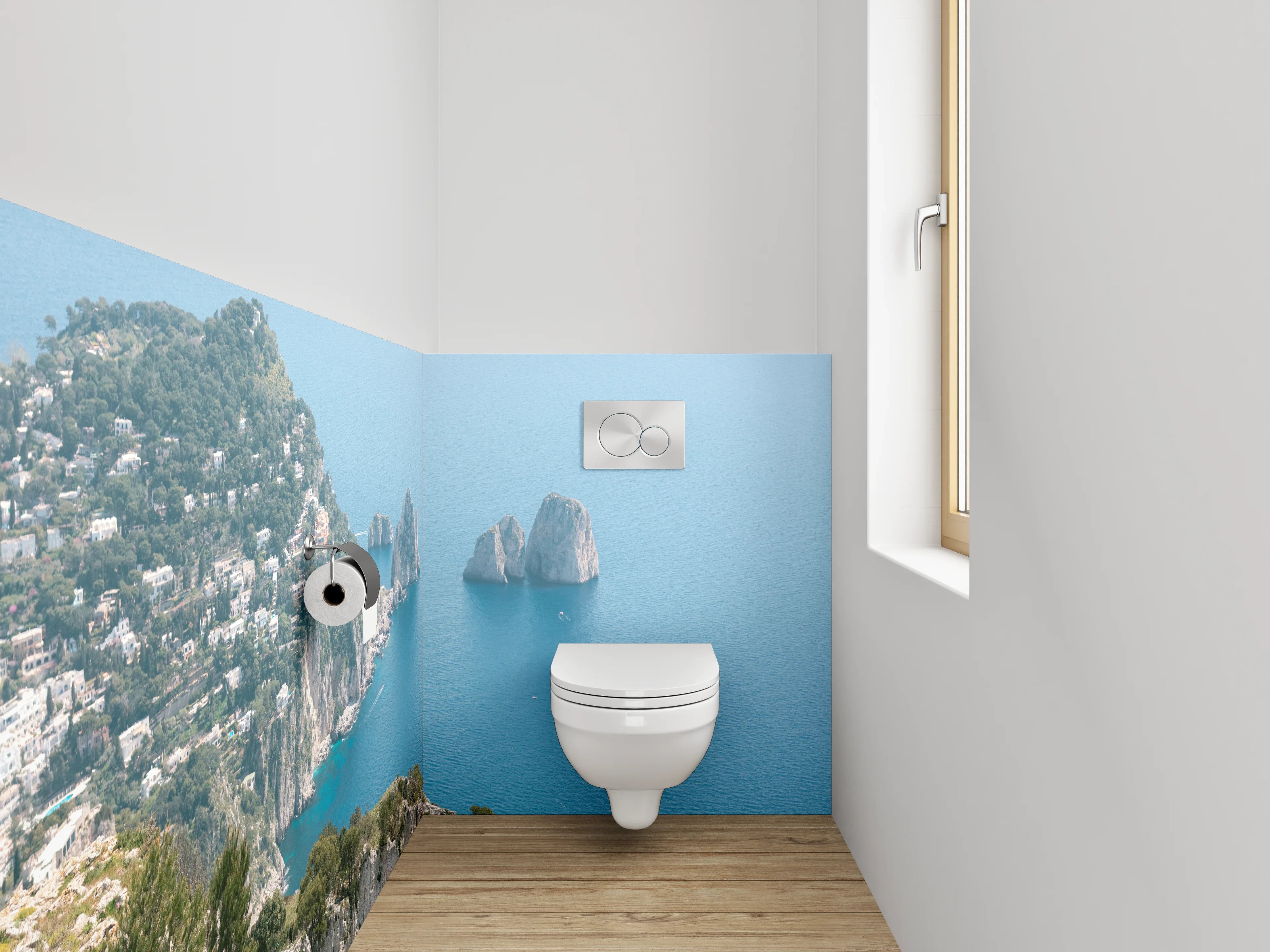 WC-Rückwand - Capri Panorama – Steilküste & Faraglioni