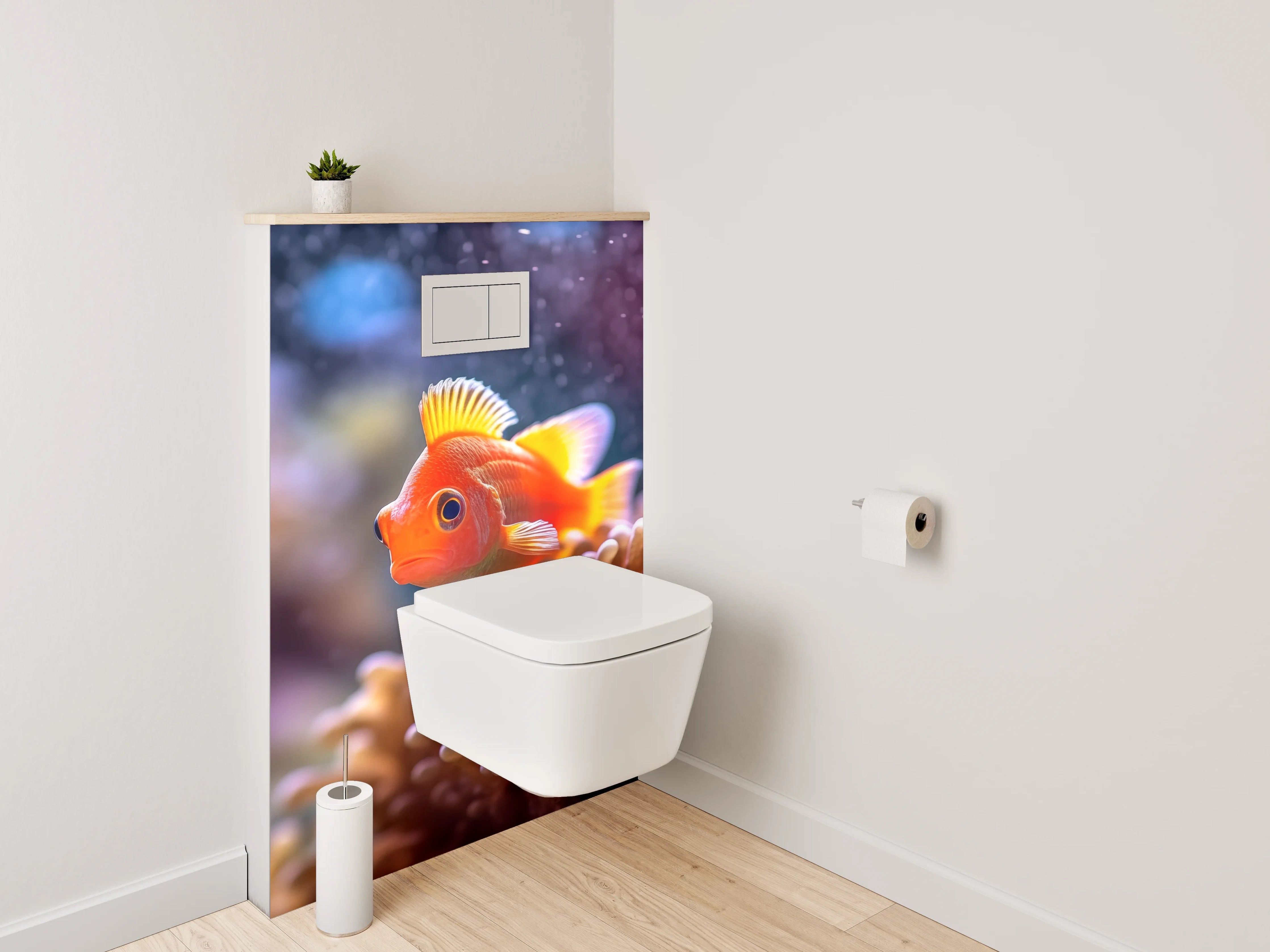 WC-Rückwand - Clownfisch im Korallenriff Meer Design