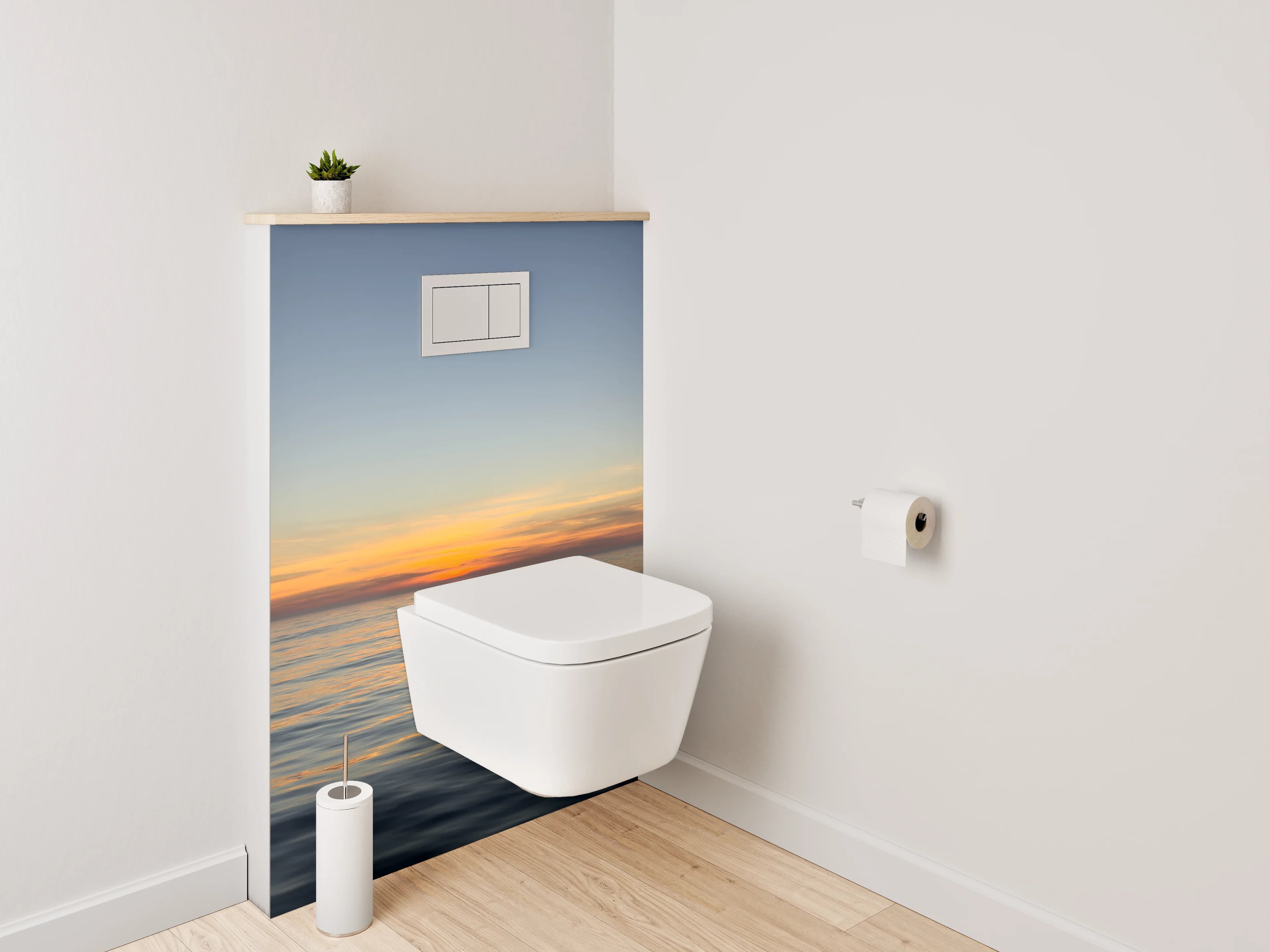 WC-Rückwand - Dämmerungsgrau auf stiller See