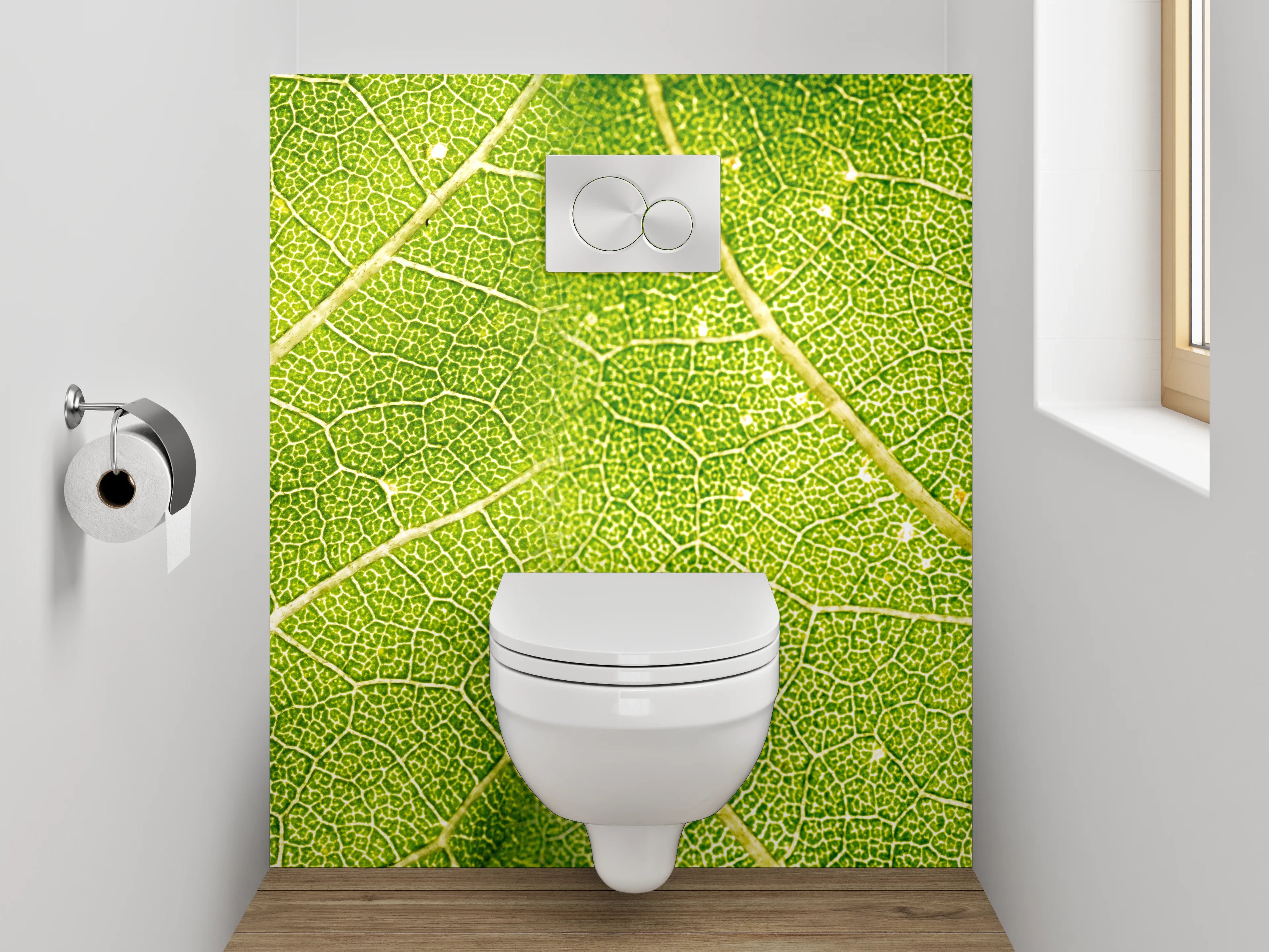 WC-Rückwand - Detailreiche Nahaufnahme eines Blattes
