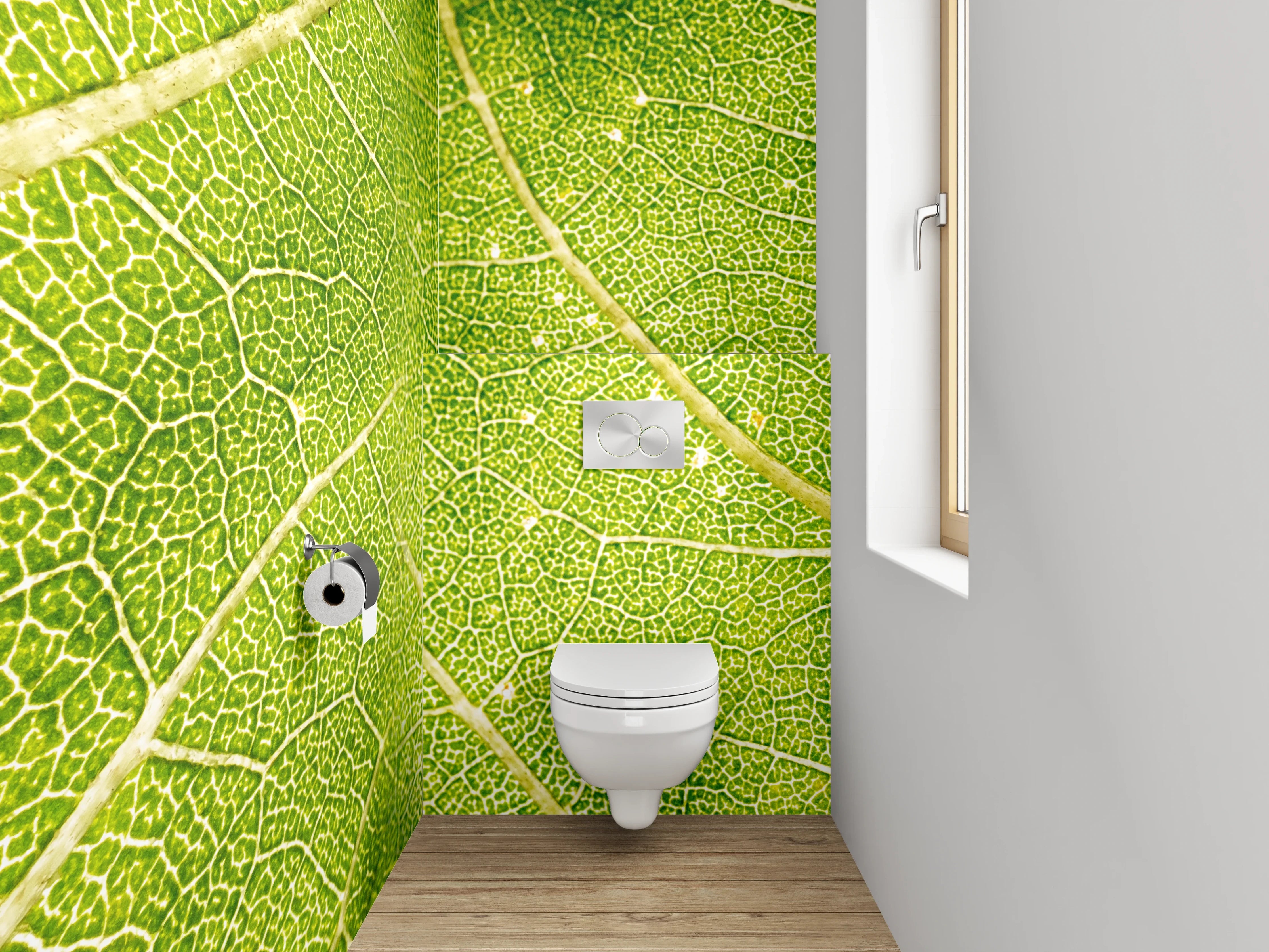 WC-Rückwand - Detailreiche Nahaufnahme eines Blattes