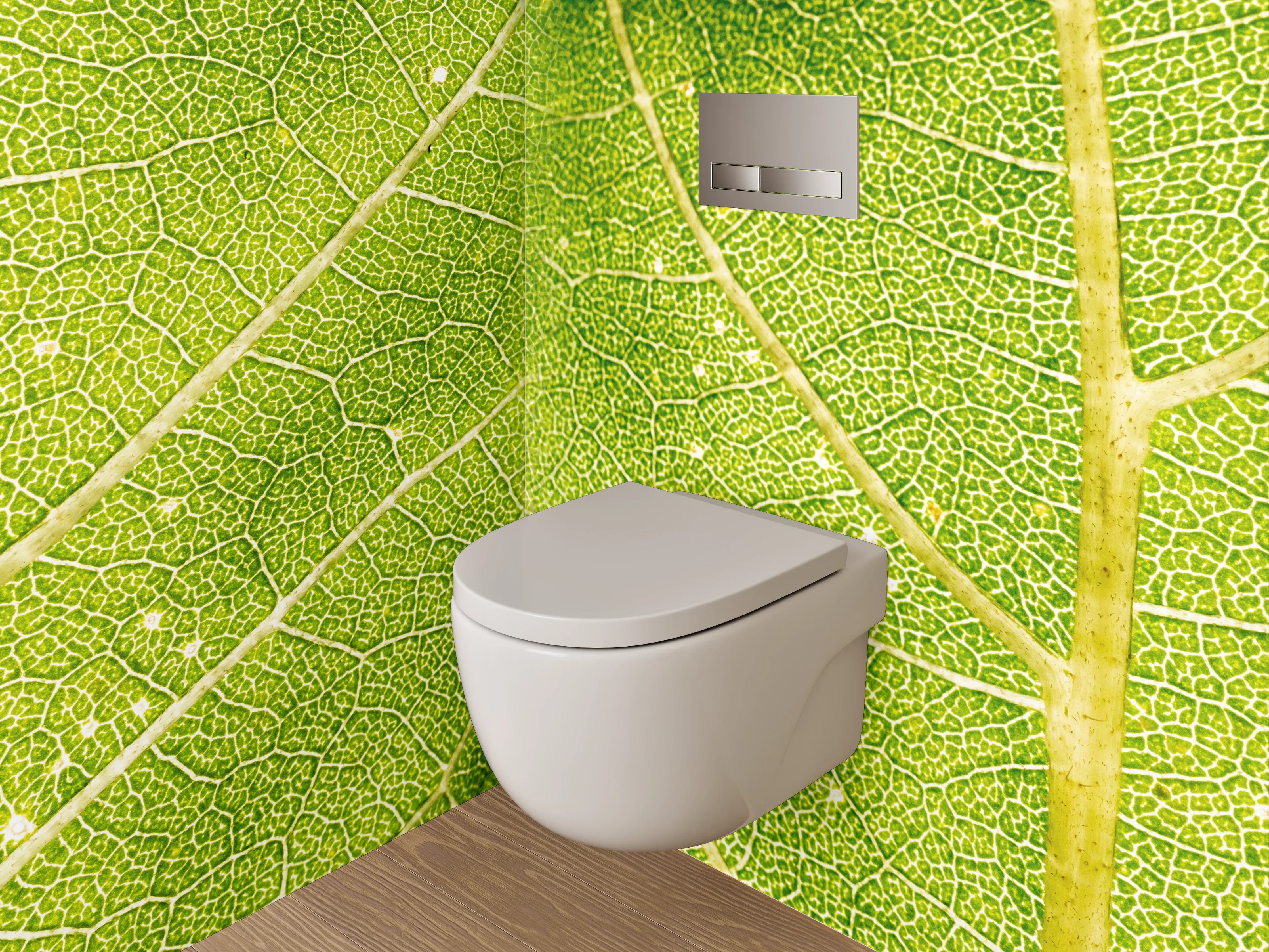 WC-Rückwand - Detailreiche Nahaufnahme eines Blattes
