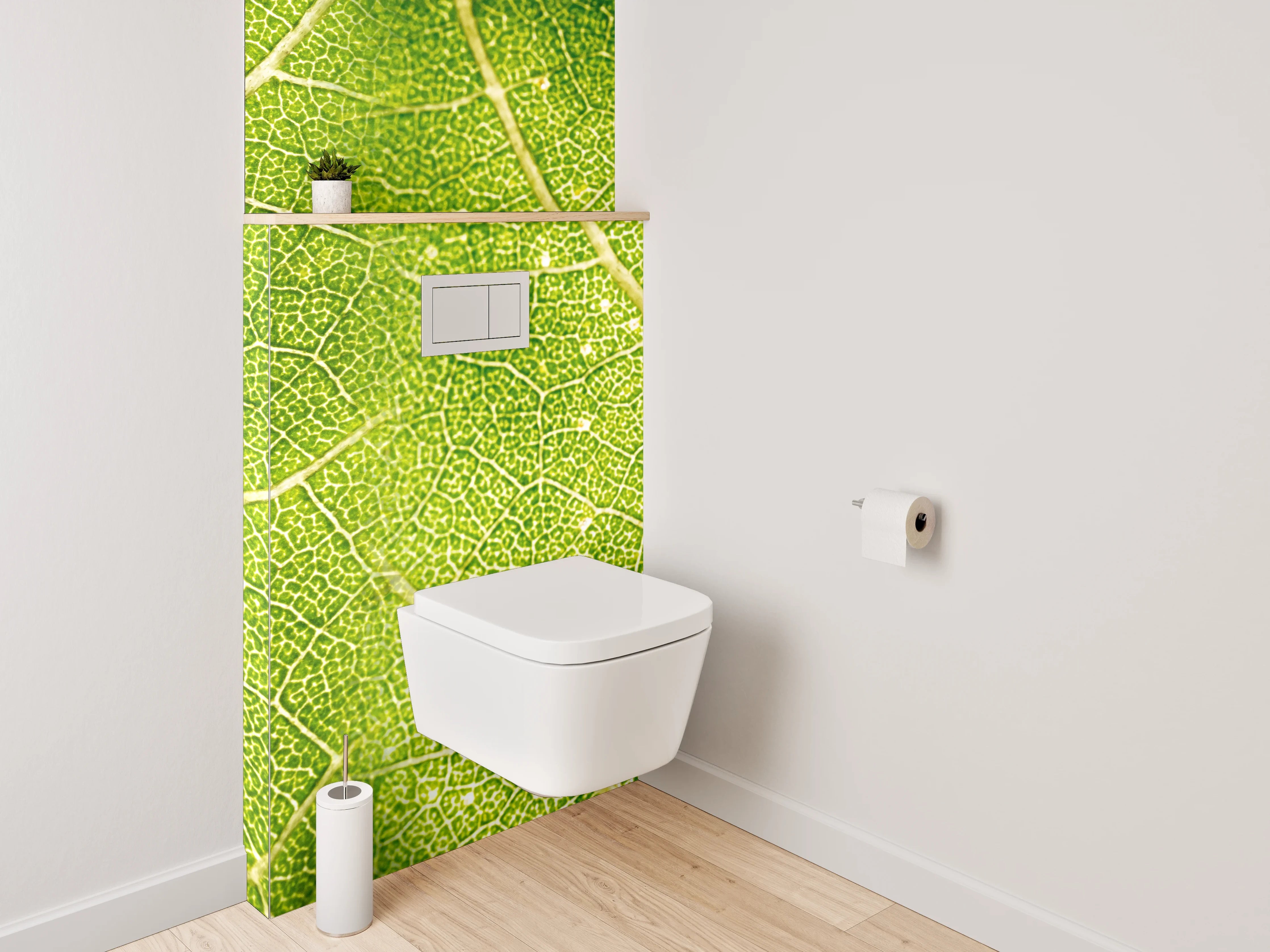 WC-Rückwand - Detailreiche Nahaufnahme eines Blattes