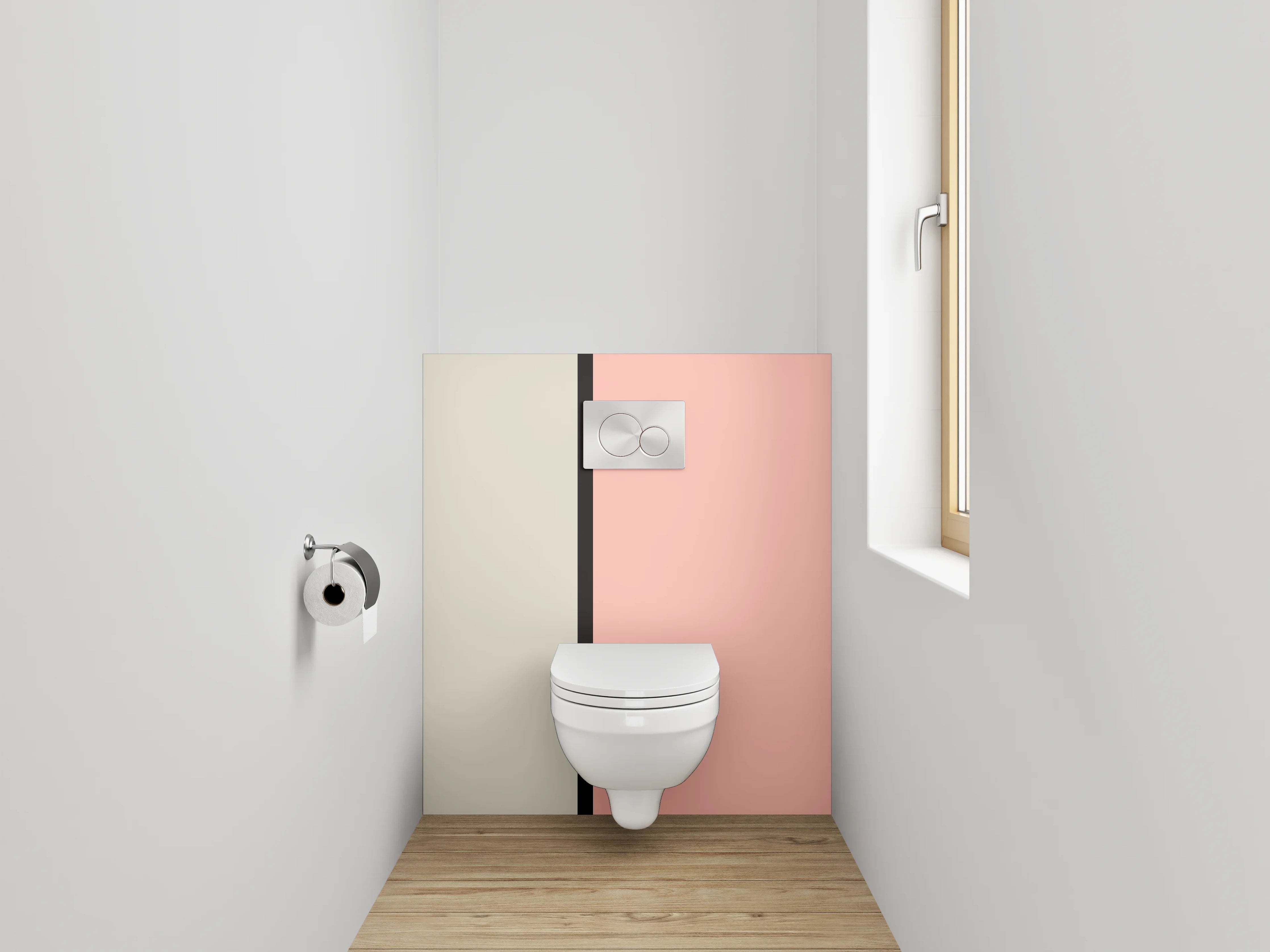 WC-Rückwand - Dezenter Beige-Pink Farbverlauf