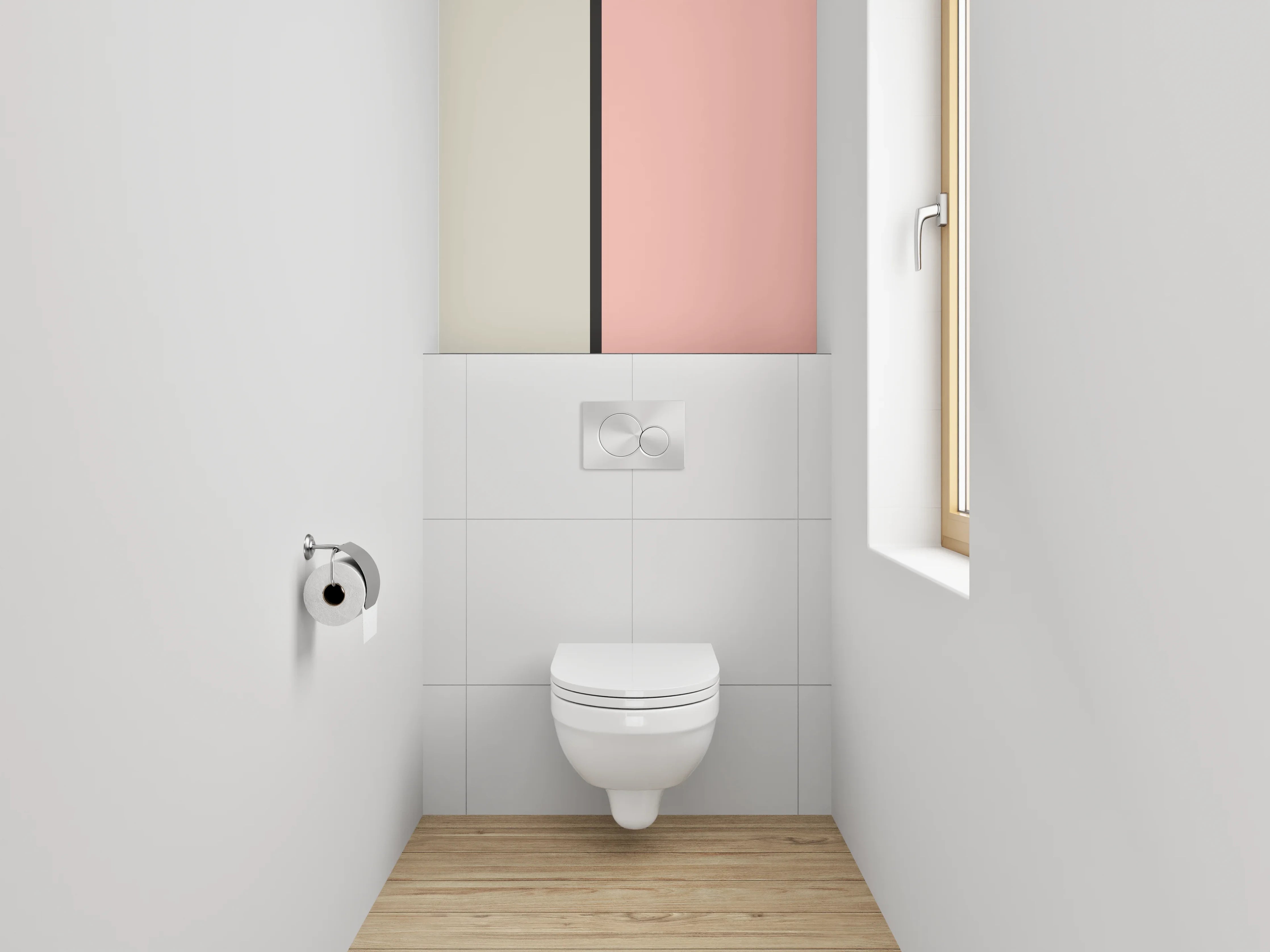 WC-Rückwand - Dezenter Beige-Pink Farbverlauf