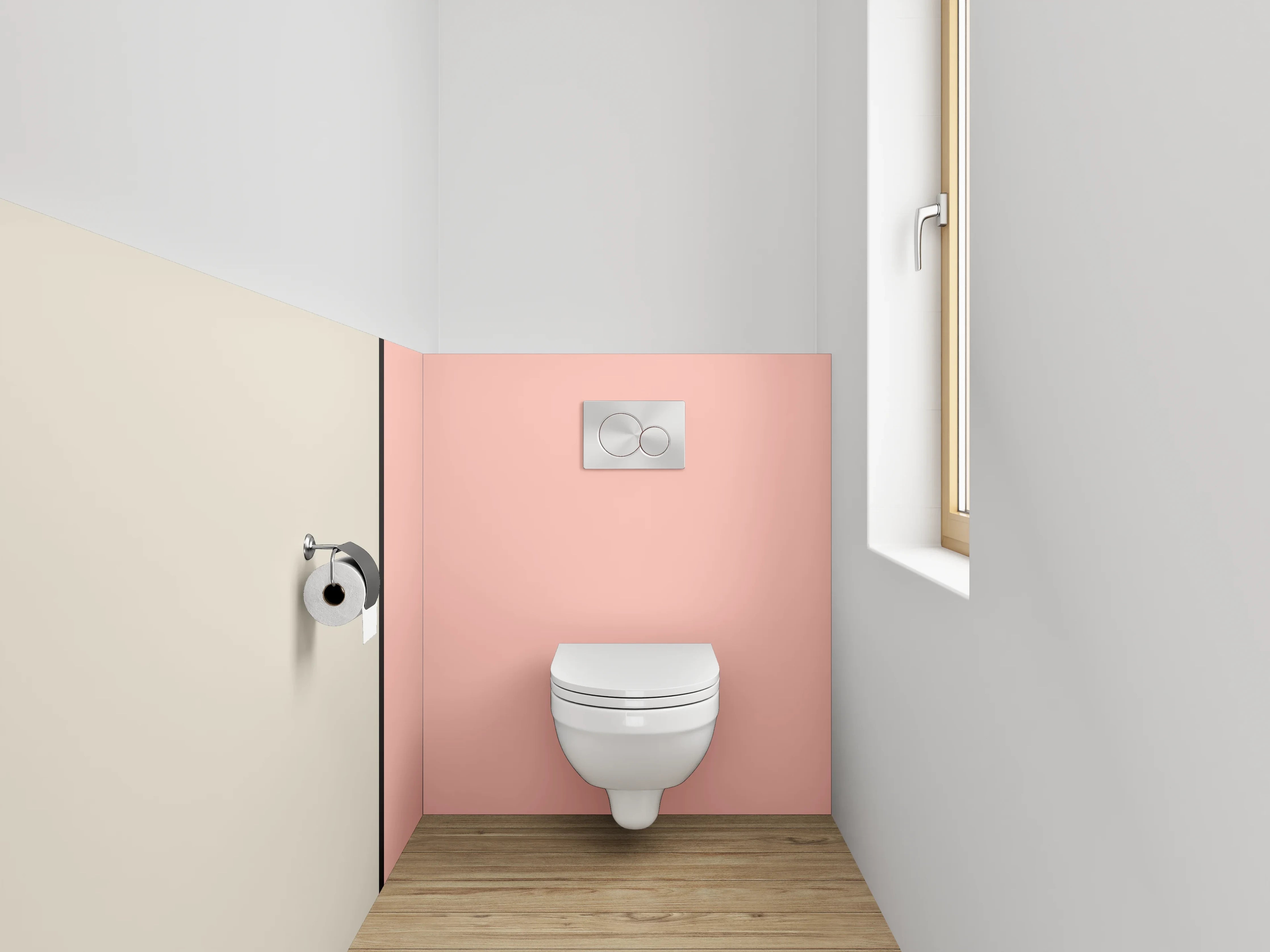 WC-Rückwand - Dezenter Beige-Pink Farbverlauf