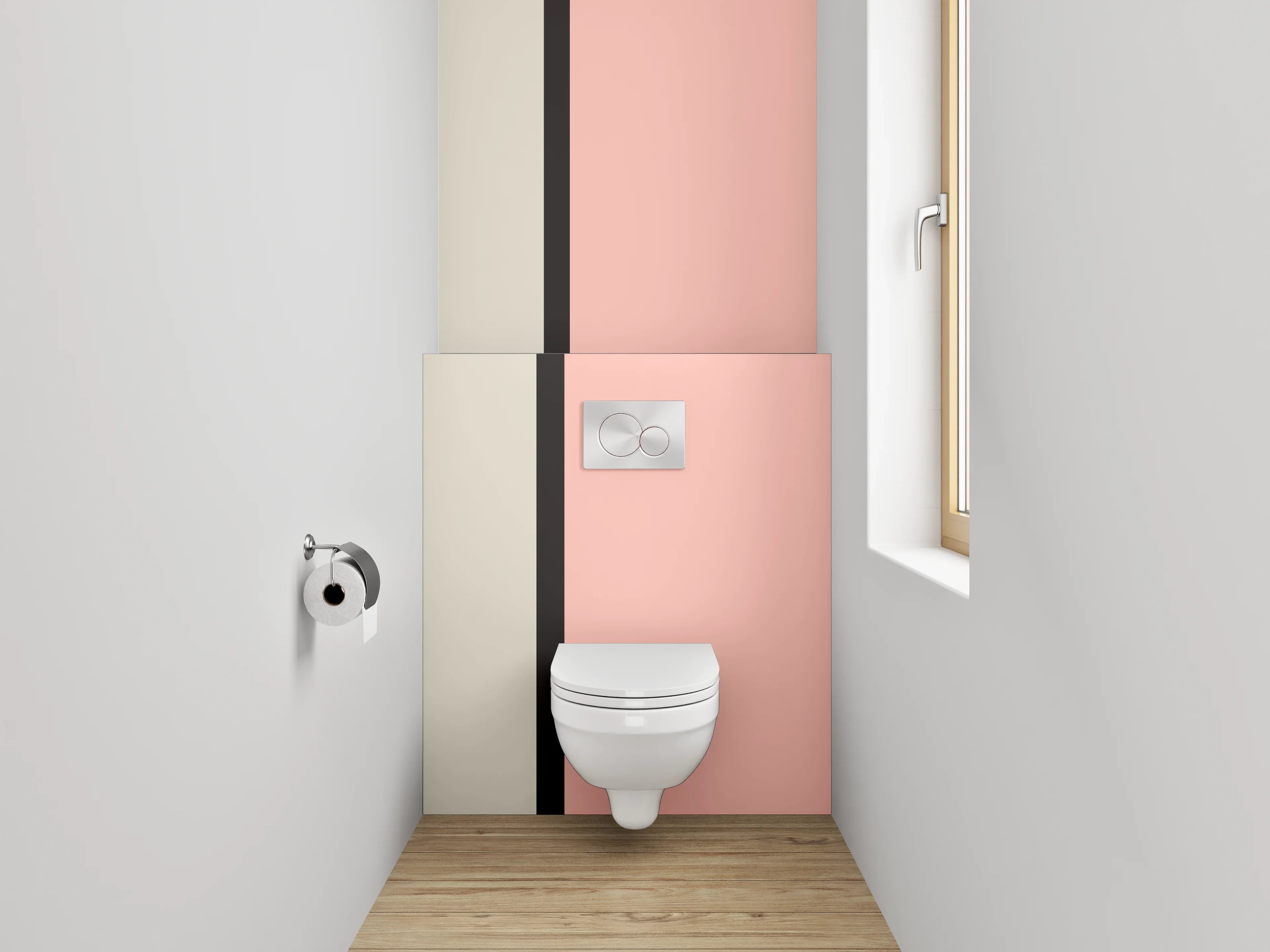 WC-Rückwand - Dezenter Beige-Pink Farbverlauf