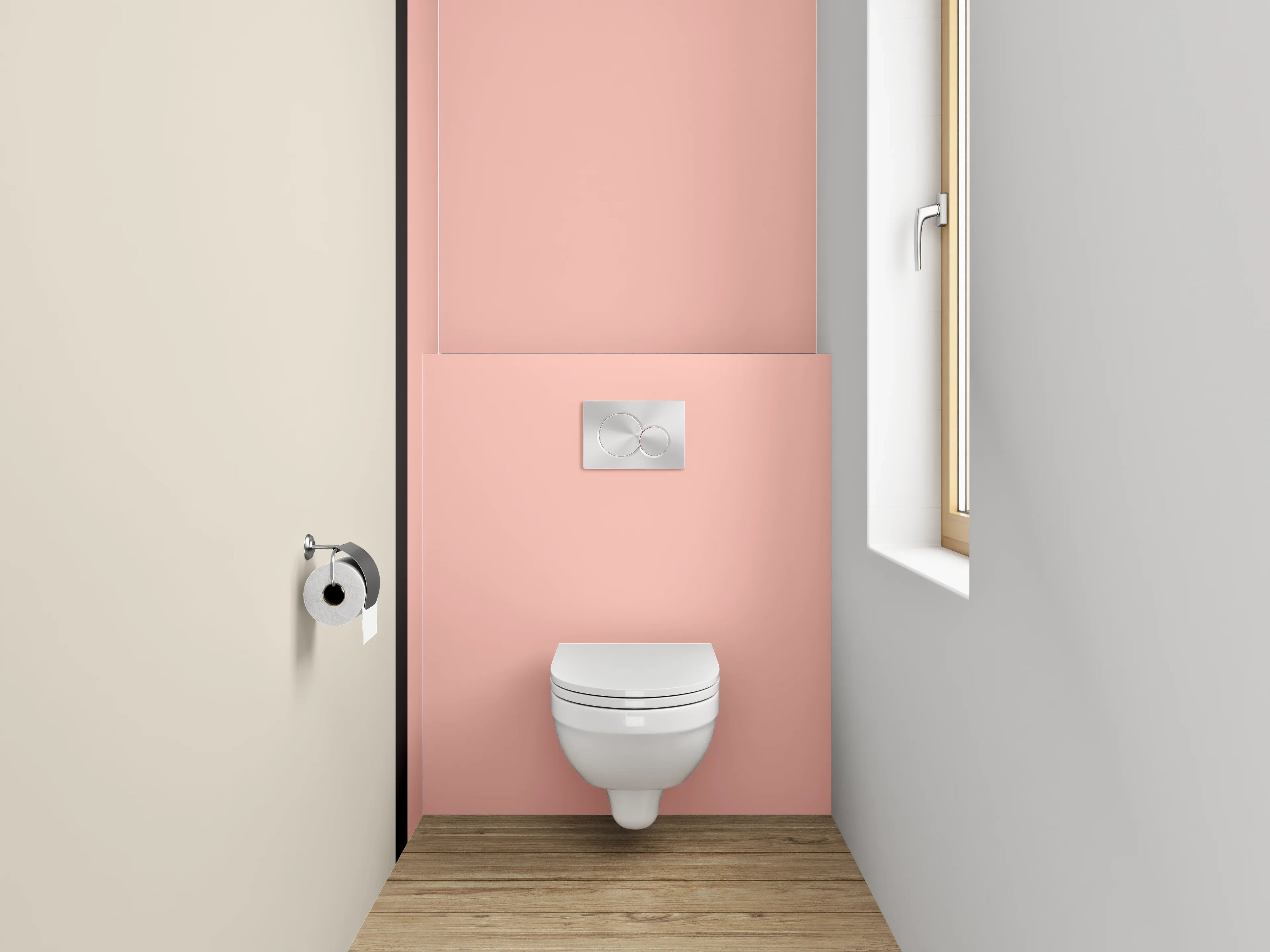 WC-Rückwand - Dezenter Beige-Pink Farbverlauf
