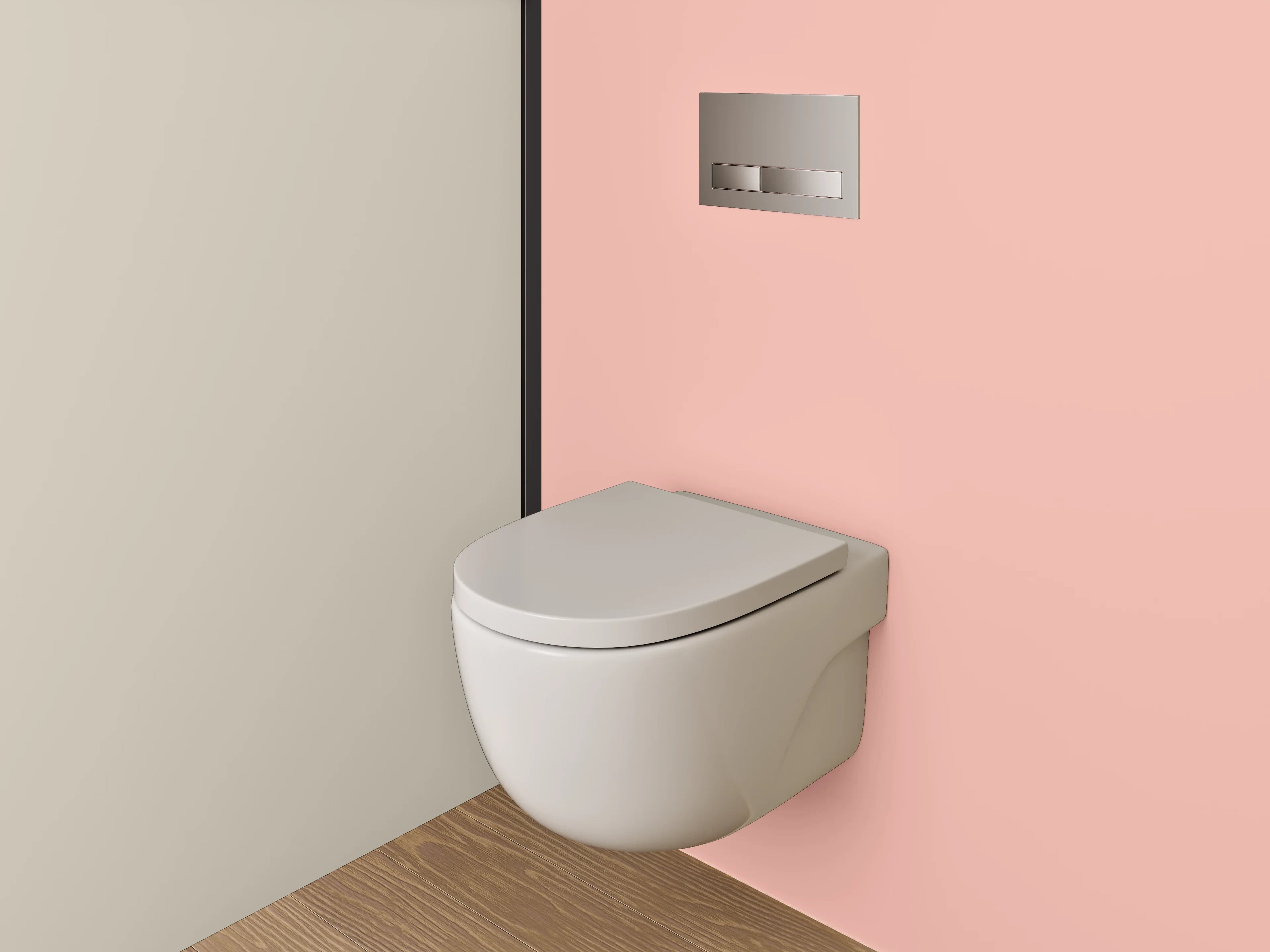 WC-Rückwand - Dezenter Beige-Pink Farbverlauf